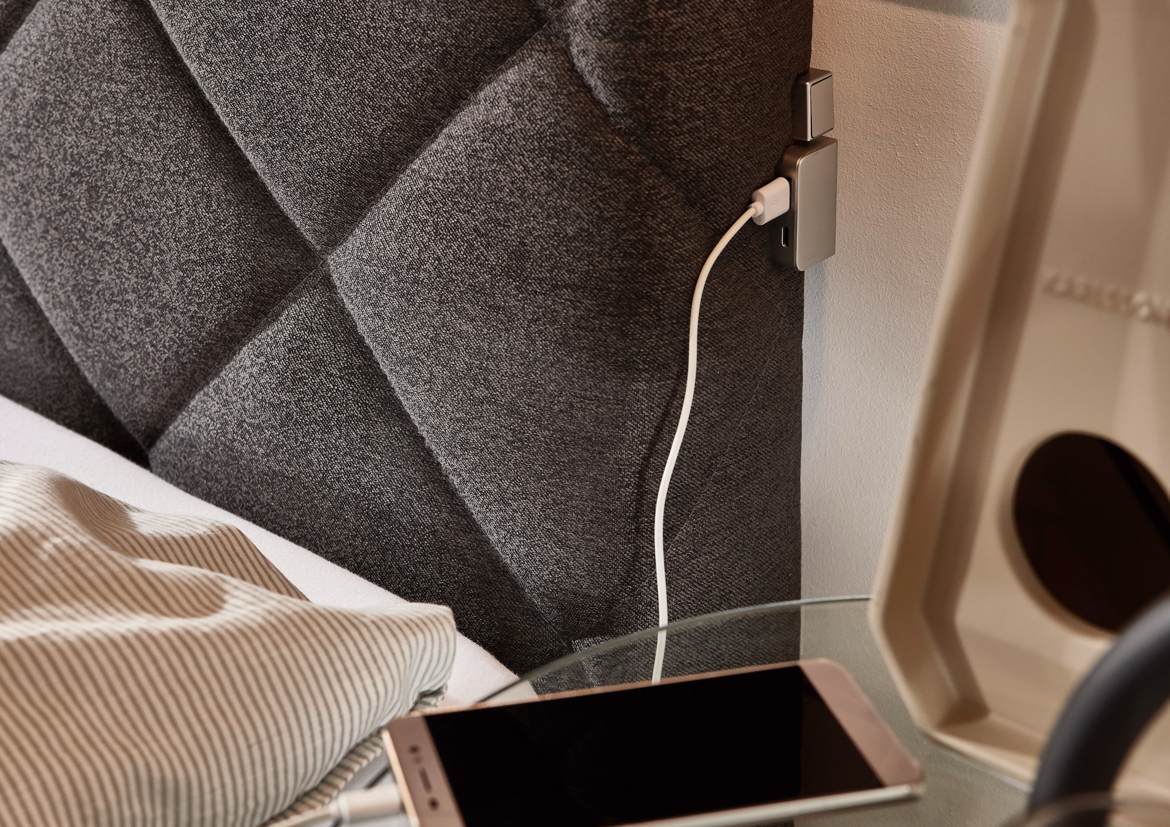 meise.möbel Boxspringbett »Messina«, inkl. Bettkasten, LED-Beleuchtung und Topper