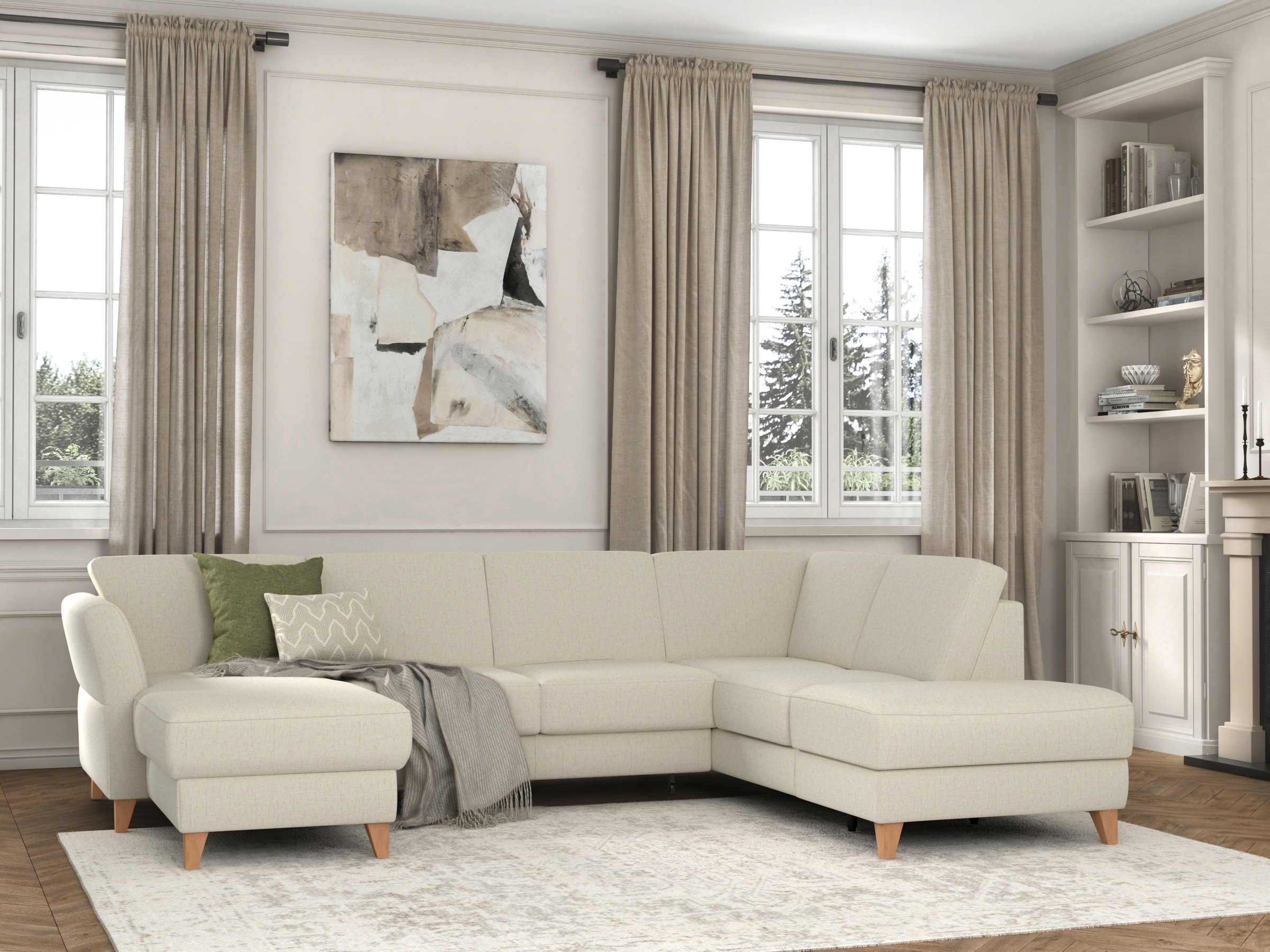 sit&more Wohnlandschaft "Visby U-Form" wahlweise mit Bettfunktion und Staur günstig online kaufen