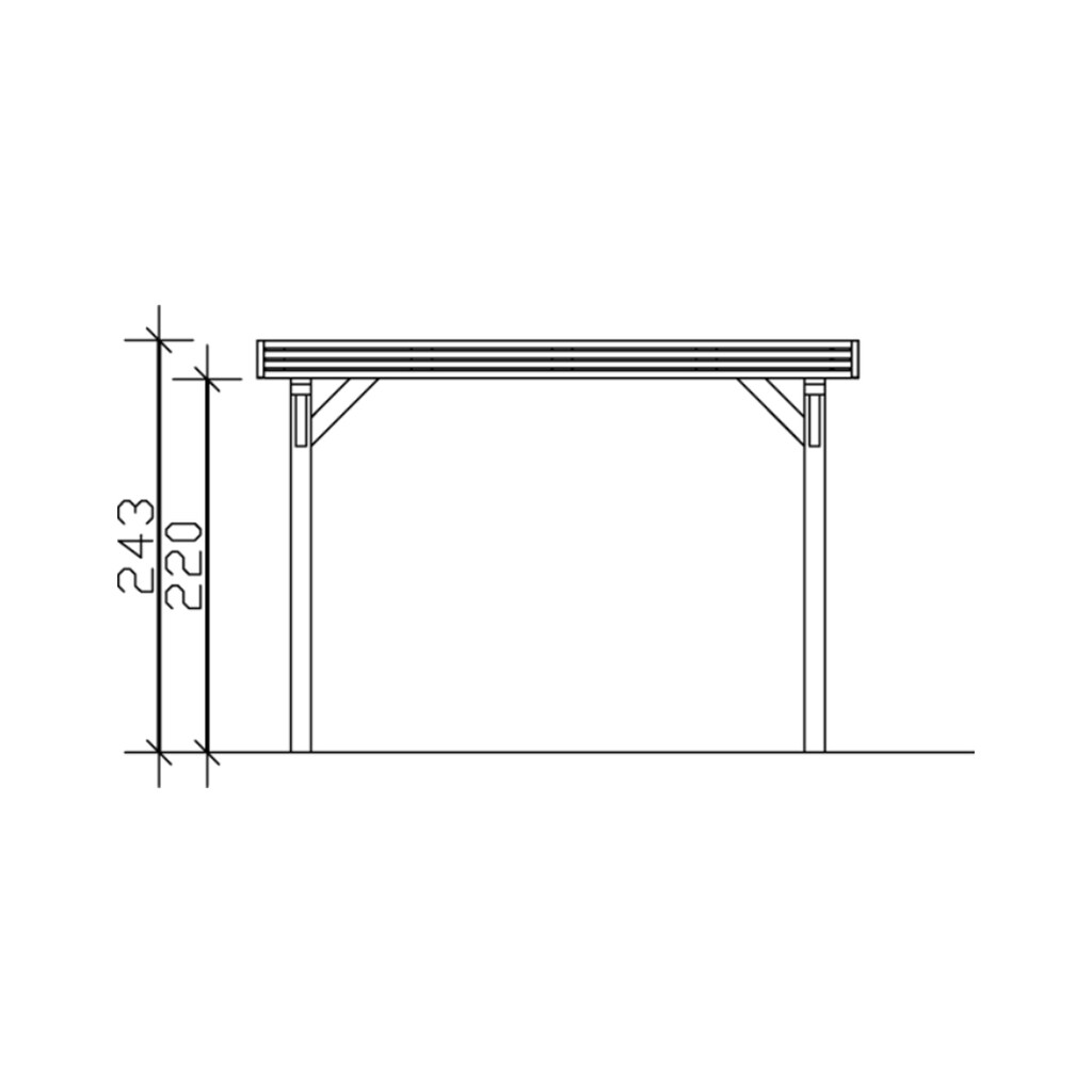 Skanholz Einzelcarport »Spessart«, Leimholz-Nordisches Fichtenholz, 291 cm, braun