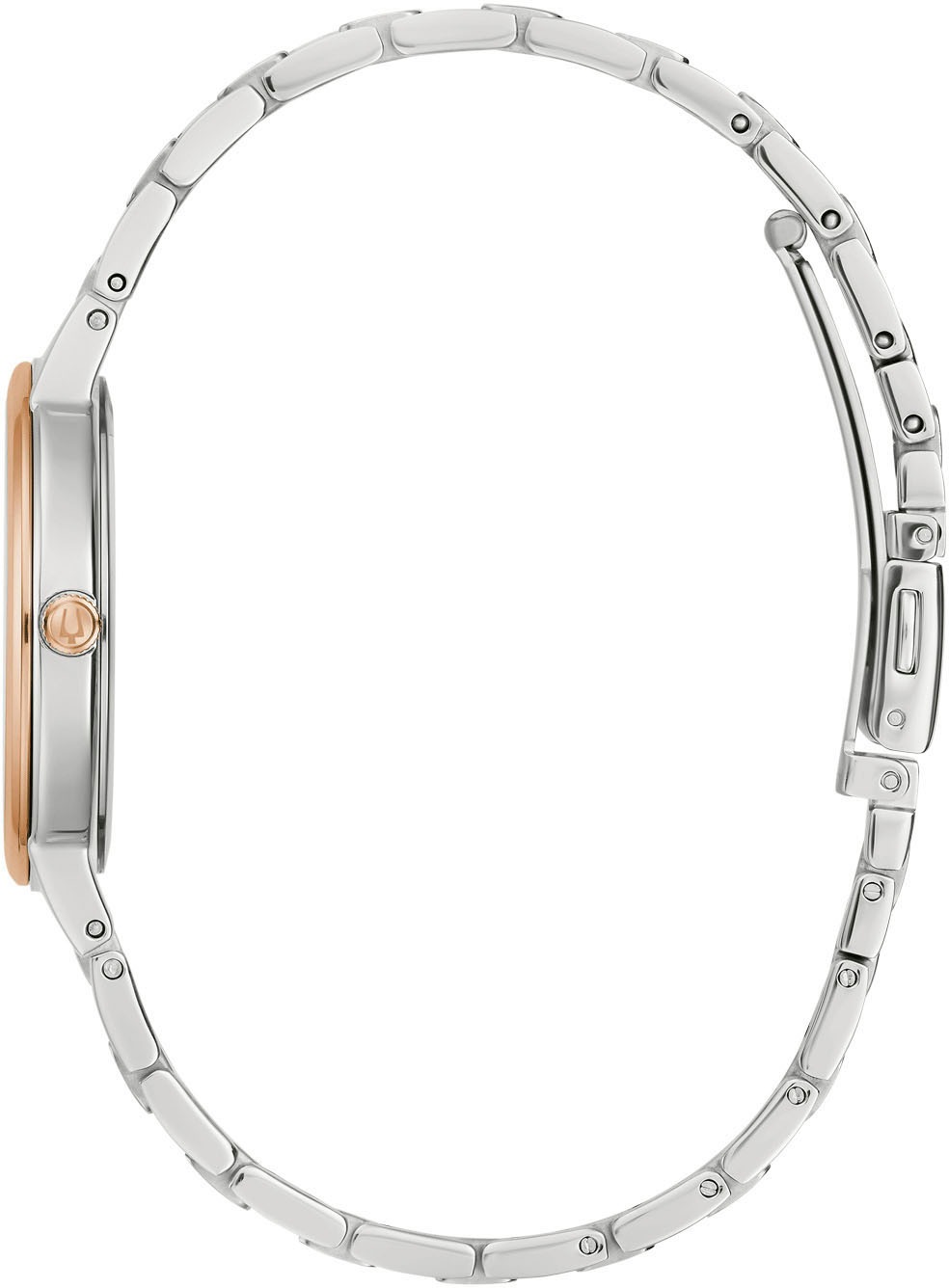 Bulova Quarzuhr, Armbanduhr, Damenuhr, Edelstahlarmband, analog