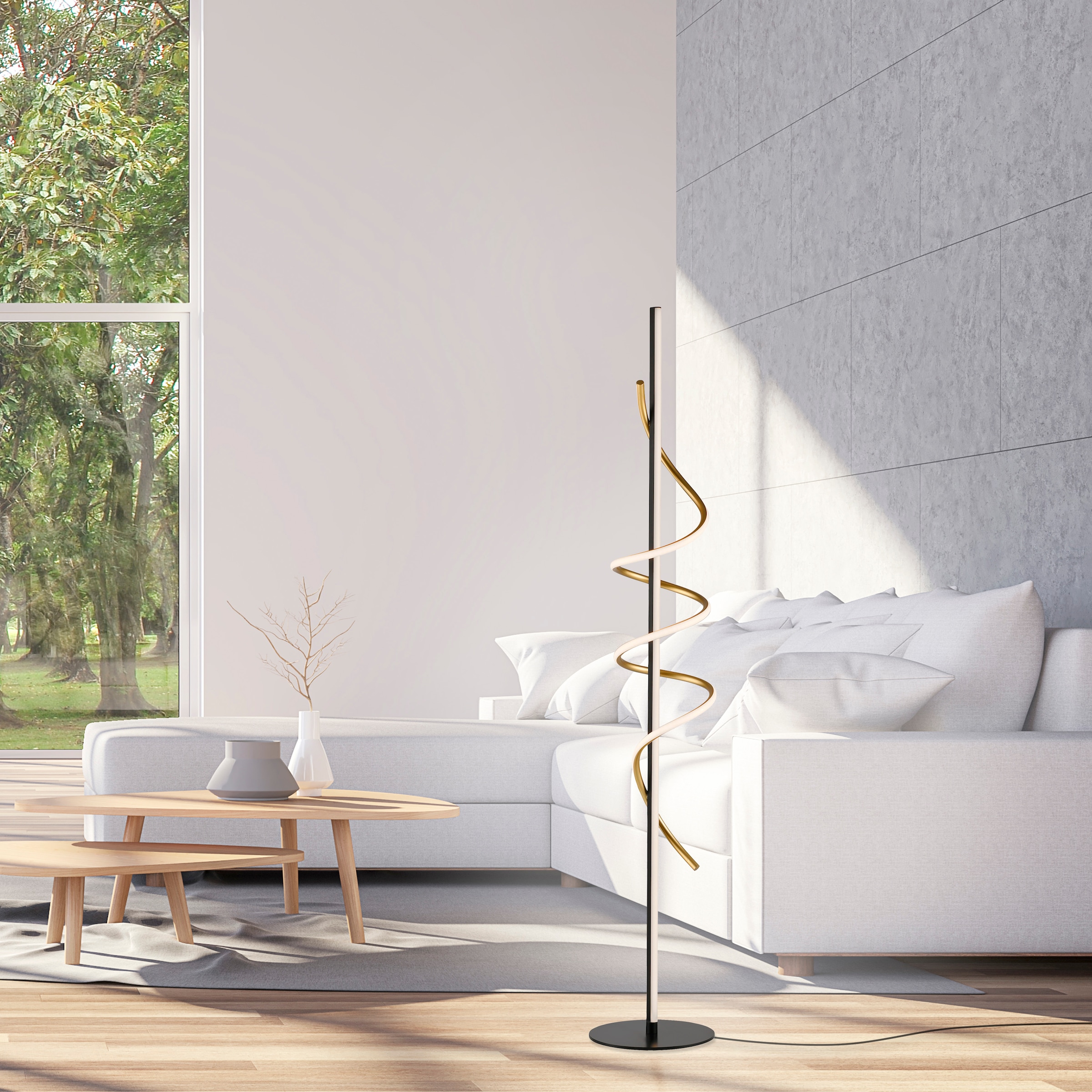 JUST LIGHT Stehlampe »EMANDA«, 1 flammig, Leuchtmittel LED-Board | LED fest integriert, LED, dimmbar über Schnurdimmer
