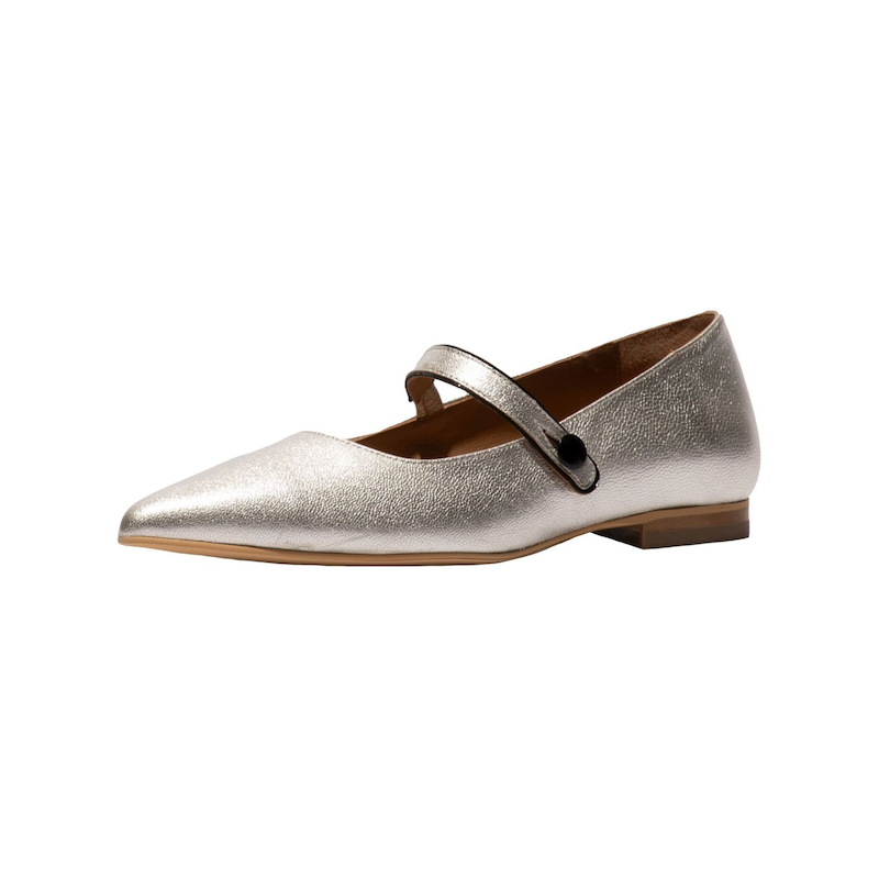 FLY LONDON Riemchenballerina »Ballerinas Leder« Silber 39 39 Verschluss: Knopf