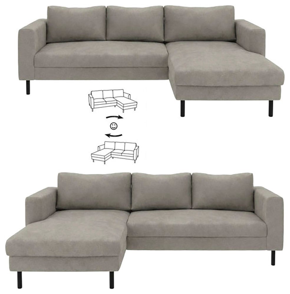TRENDMANUFAKTUR Ecksofa »Amazing II, wahlw. mit Schlaffunktion & Bettkasten, Fuß schwarz« Recamiere beidseitig montierbar, L-Form,in Cord o. Struktur, B: 232 cm