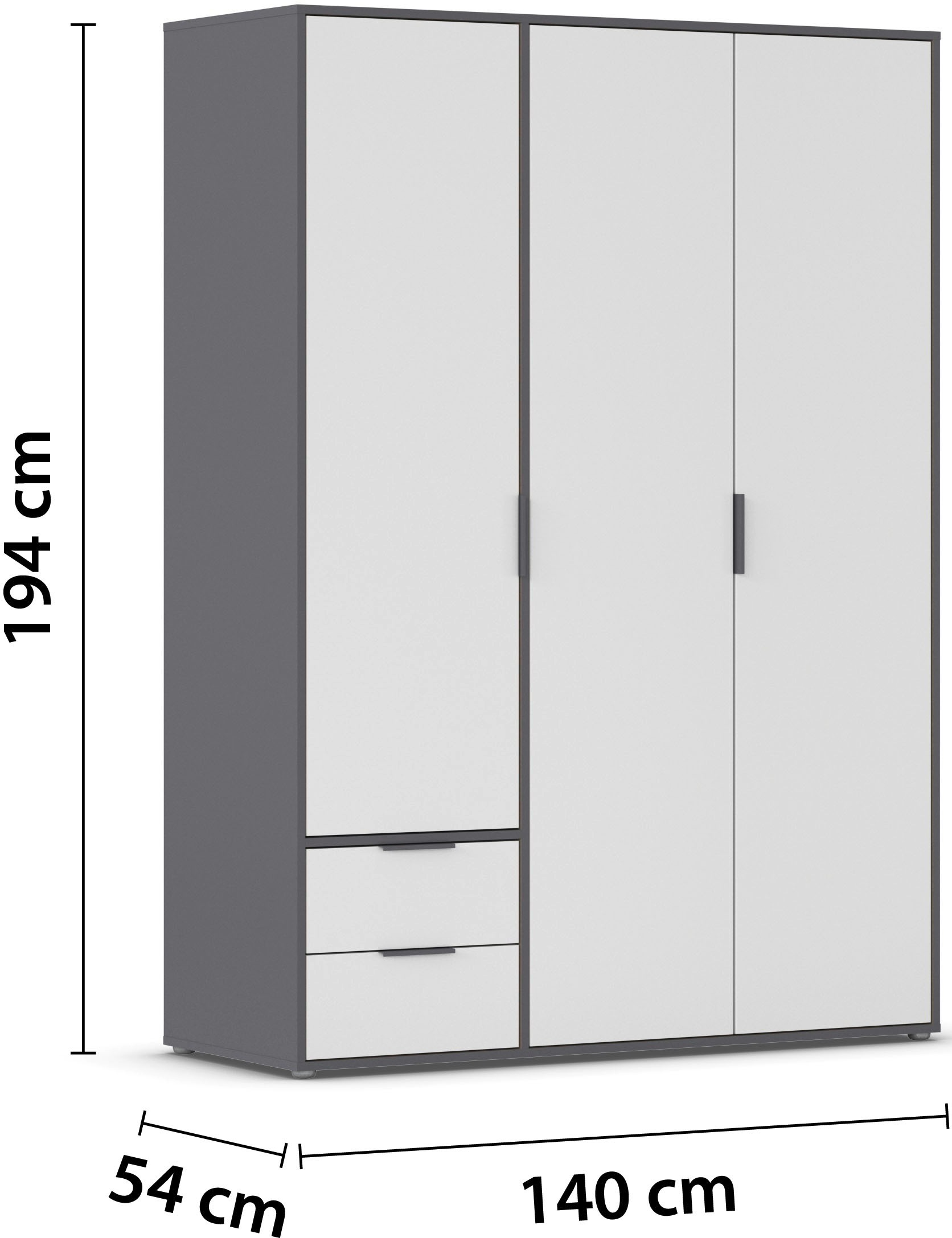 INOSIGN BY RAUCH Kleiderschrank »Kleiderschrank Schrank Garderobe Schlafzimmer Stauraum PAULLY«, (mit 3 Griff-Varianten), OTTOS CHOICE 3 Griffvarianten MADE IN GERMANY