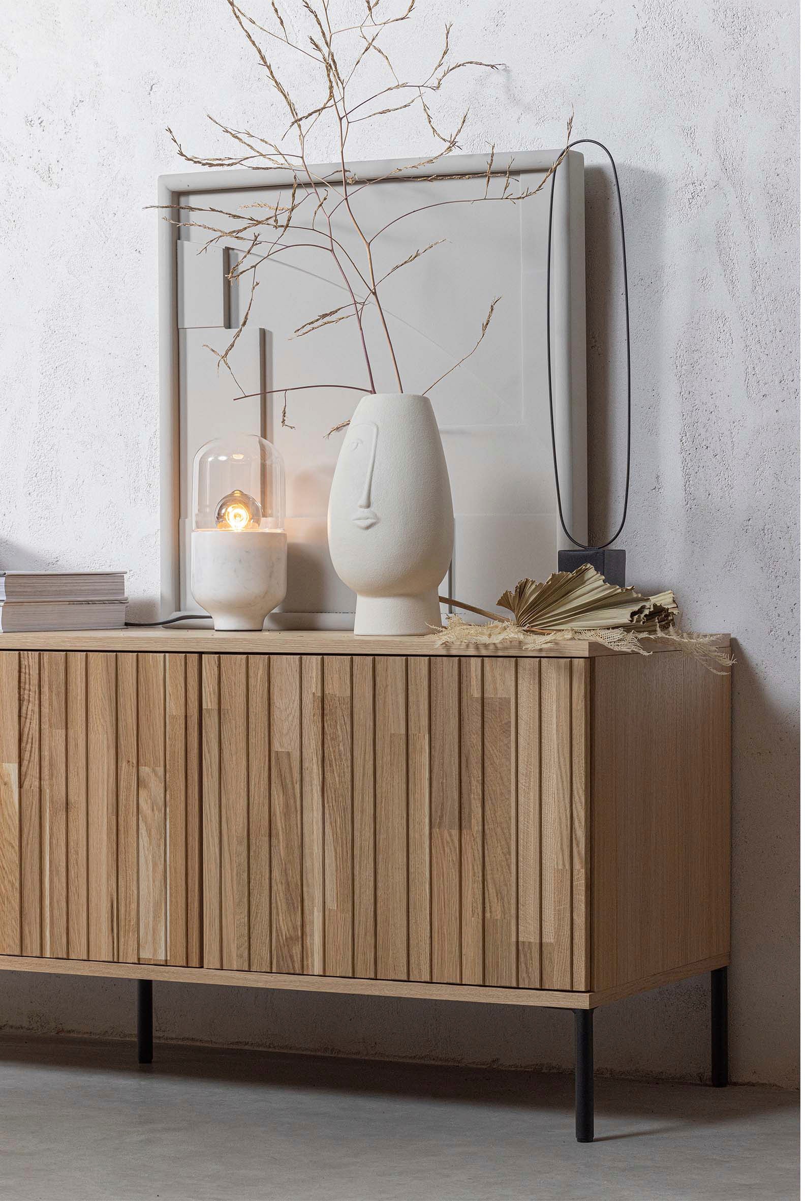 WOOOD Sideboard »New Gravure, TV-Kommode, Breite 100 cm oder 150 cm«, Kommode Höhe 56 cm, mit grafischen Relieftüren, viel Stauraum