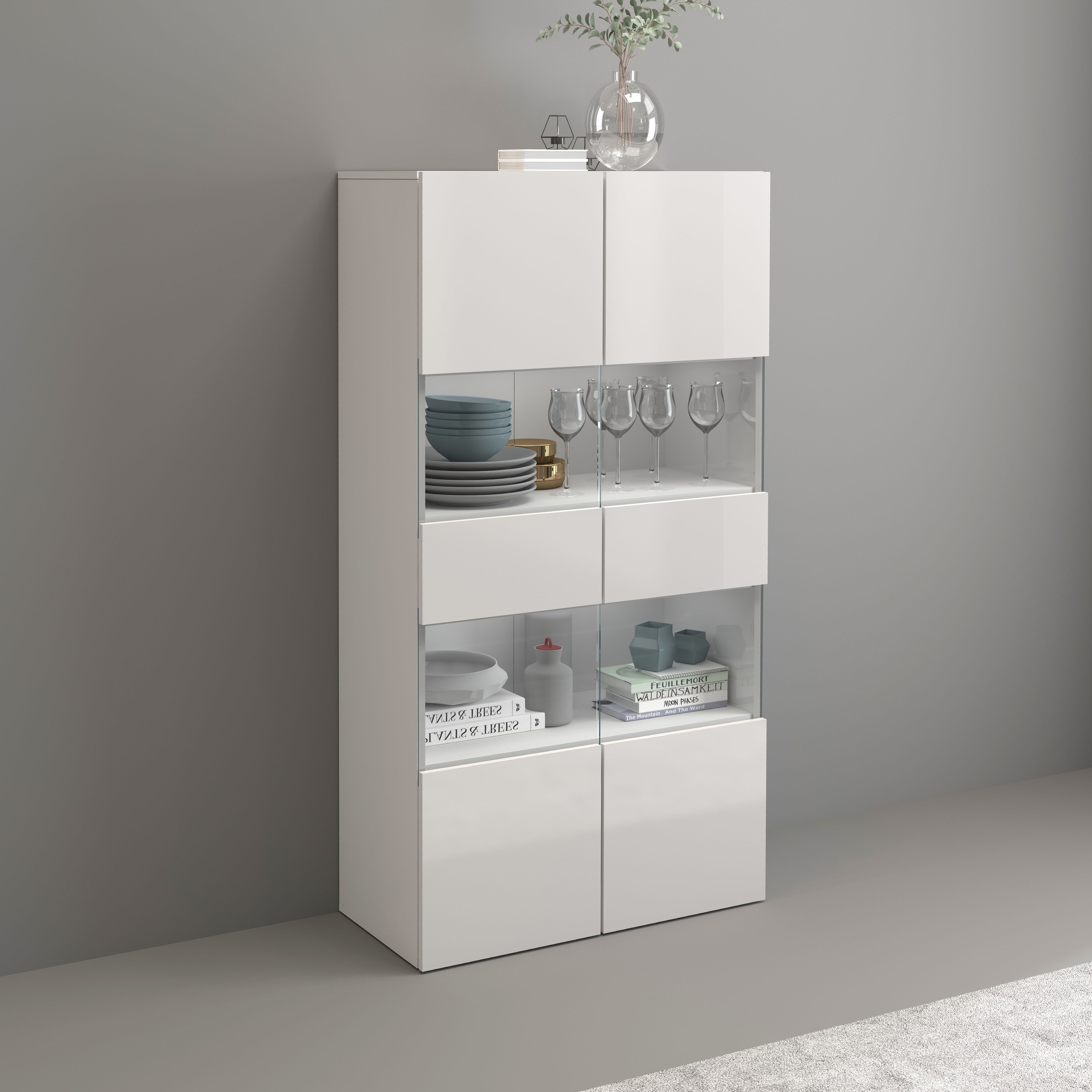 INOSIGN Vitrine »Egypt«, komplett hochglanz lackiert, 2 Glastüren