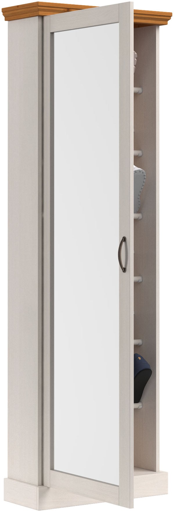Home affaire Schuhschrank »Selma«, mit Spiegeltür u. 6 Schuhreihen, Breite 60 cm, Höhe 180 cm