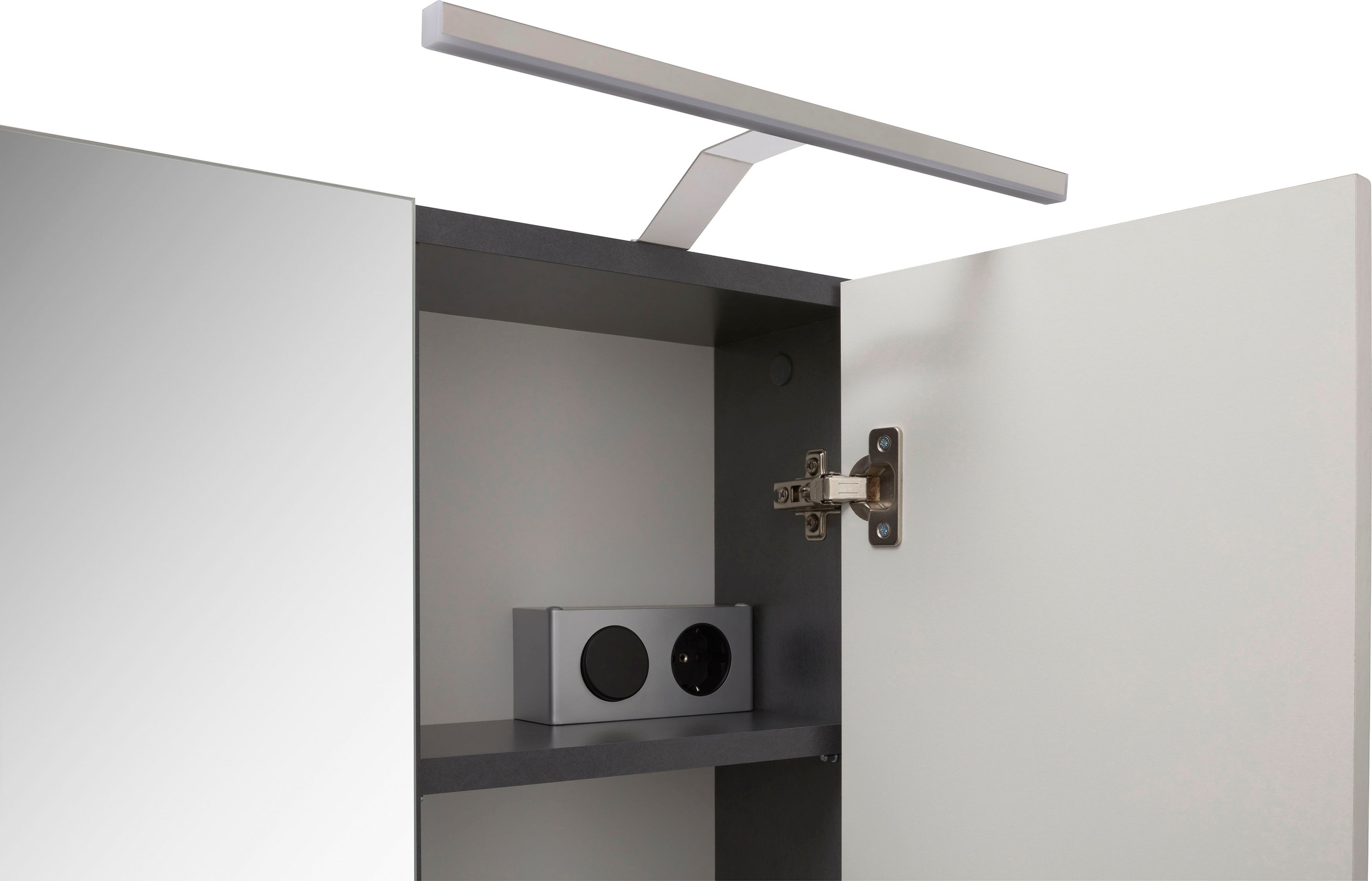 INOSIGN Badmöbel-Set »Malmö, 5 teilig, inklusive LED Beleuchtung, bestehend aus:«, (Set, 5 St.), Hochschrank, WBU, Spiegelschrank, Unterschrank, Hängeschrank