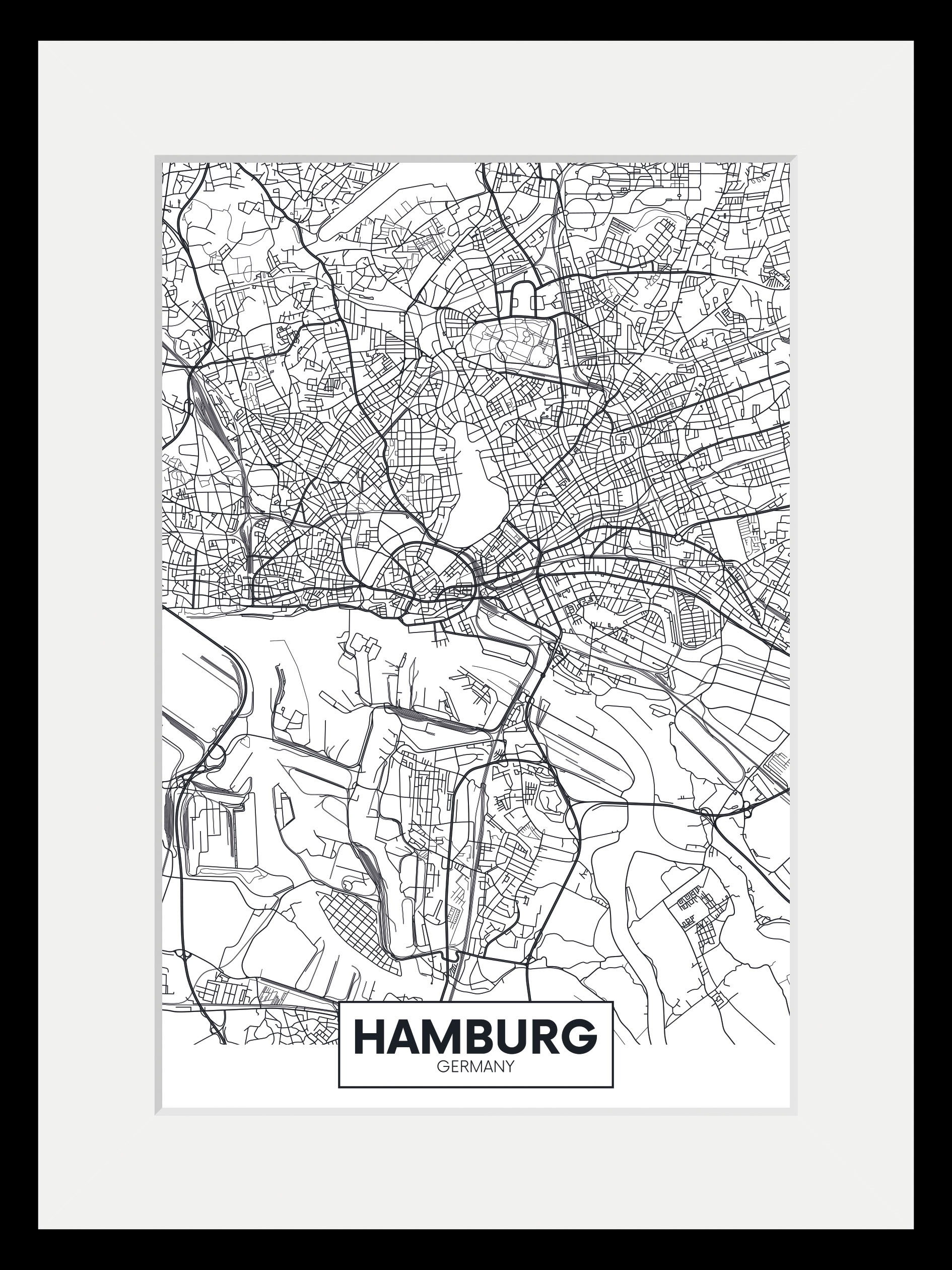 queence Bild »Hamburg Stadtkarte«, Städte-Stadt-Deutschland-Gebäude-Schrift günstig online kaufen