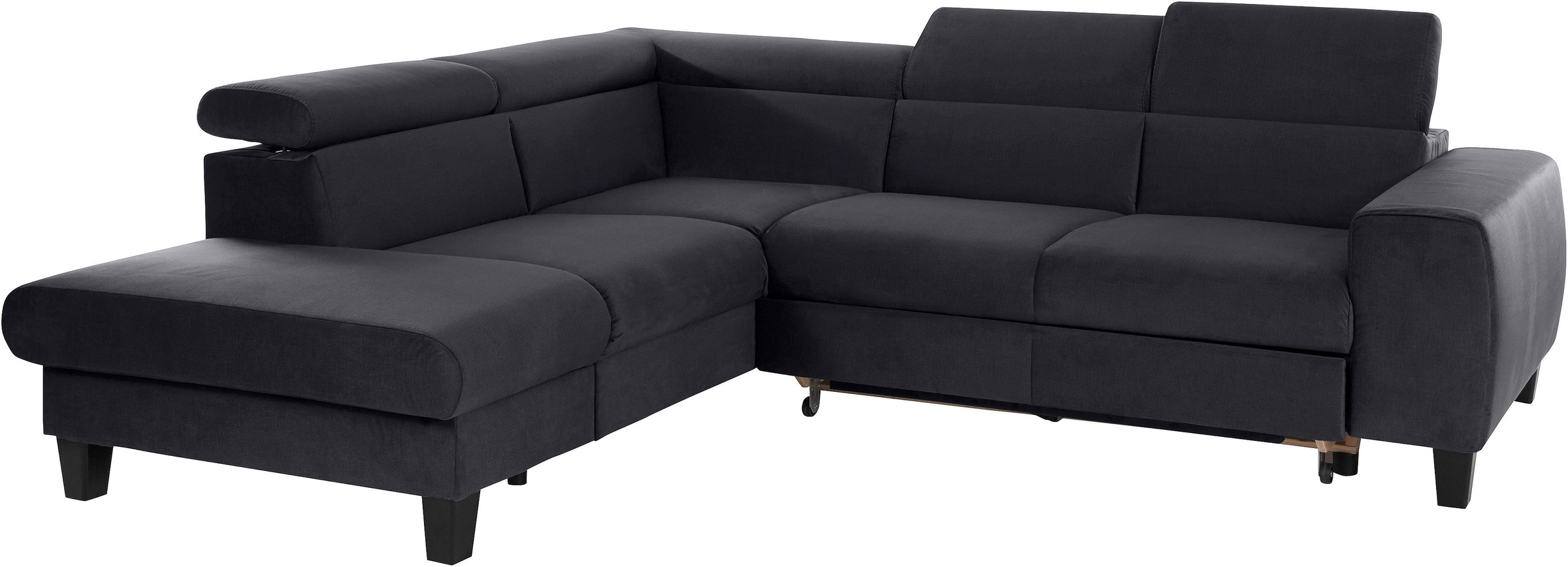COTTA Ecksofa »Morven L-Form mit Kopfteilverstellung«, wahlweise mit Bettfunktion, Bettkasten & Wireless-Charger