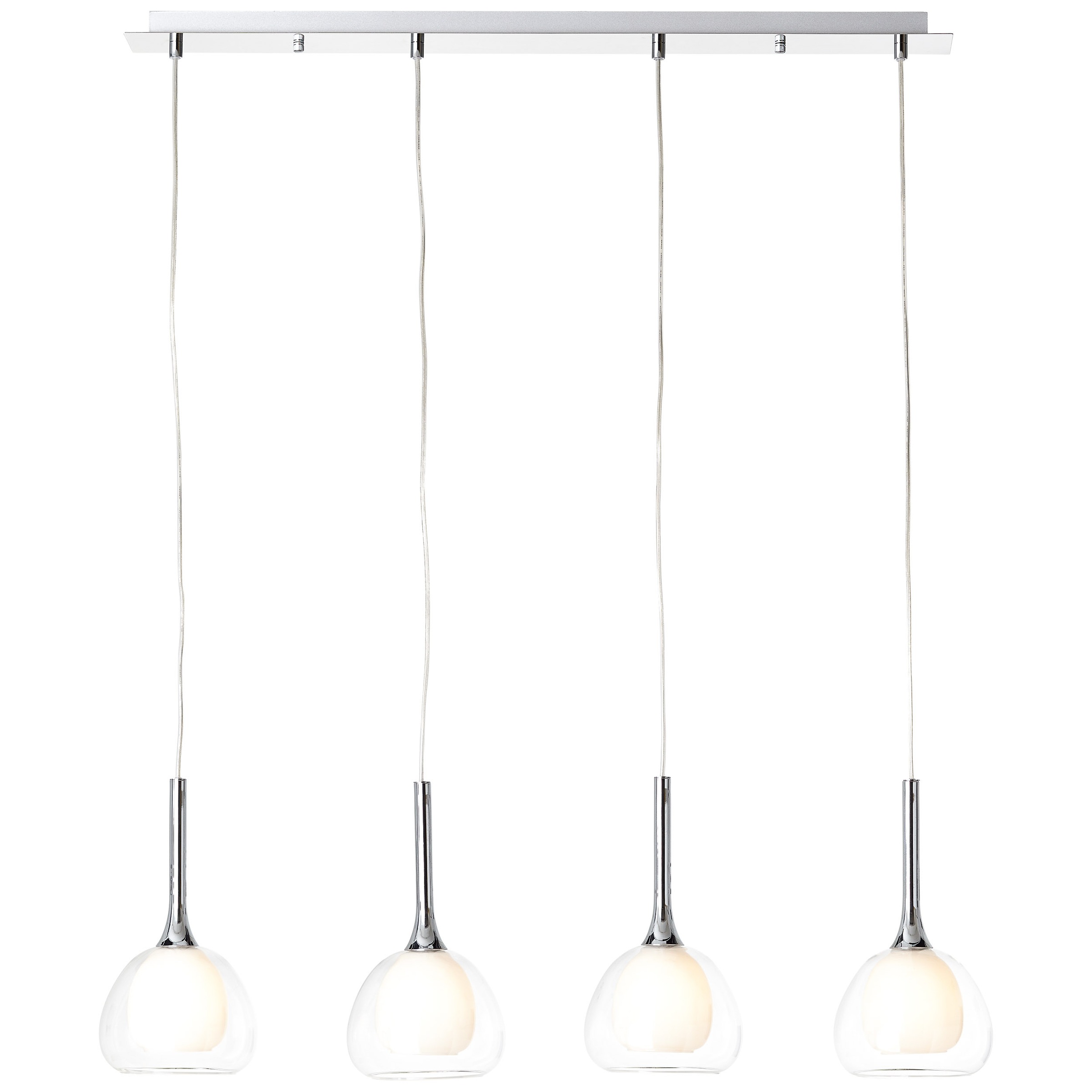 Brilliant Pendelleuchte »Hadan«, 4 flammig, Leuchtmittel E14 | ohne Leuchtmittel, Hängelampe 4flg chrom/weiß-transparent