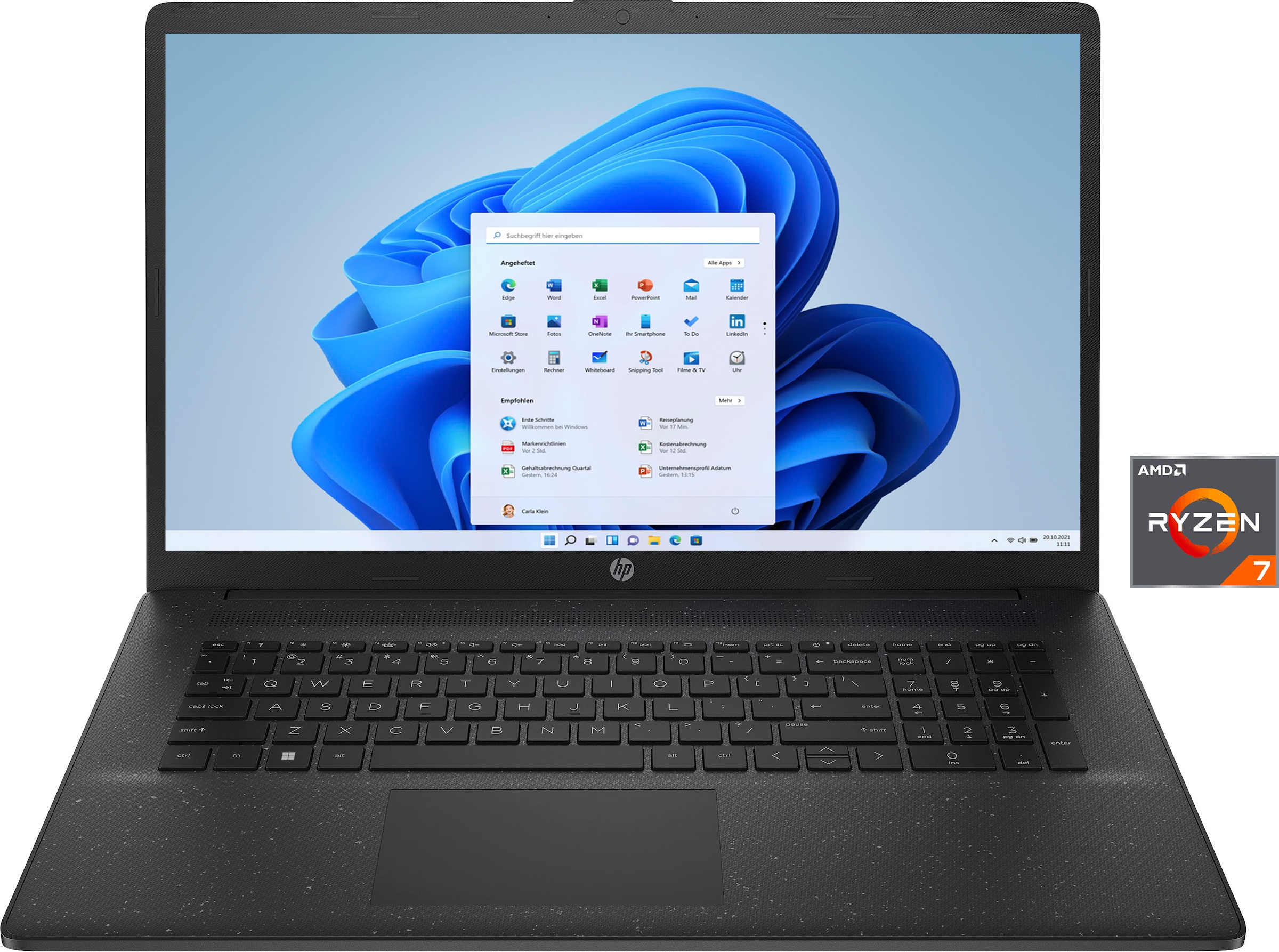 HP Notebook »17-cp3277ng«, 43,9 cm, / 17,3 Zoll, AMD, Ryzen 7, Radeon Graphics, 1000 GB SSD