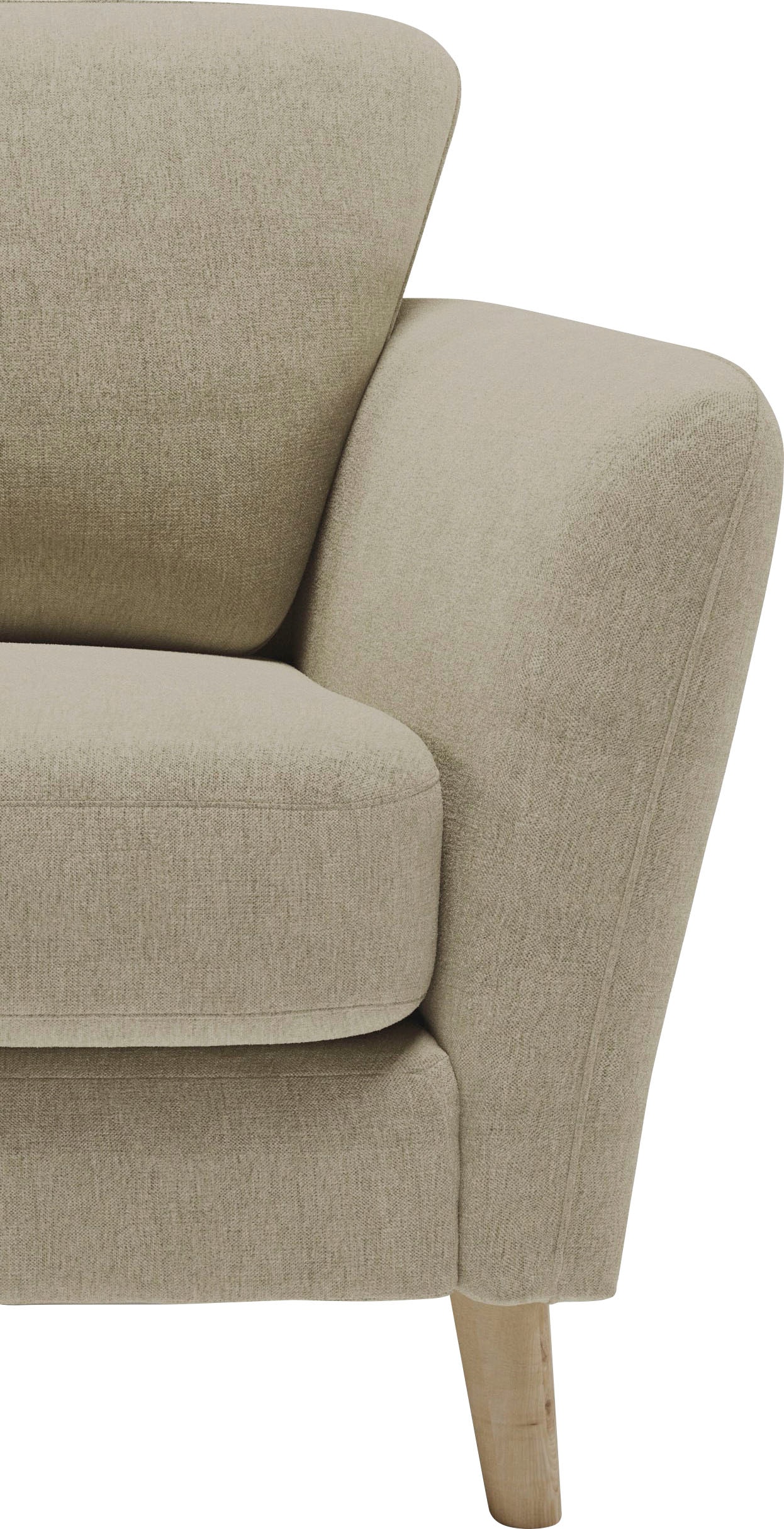 Home affaire Ecksofa »MARSEILLE (242/152cm),L-Form, Rec. rechts/links«, Massivholzbeine Eiche, Landhausstil, Wellenunterfederung