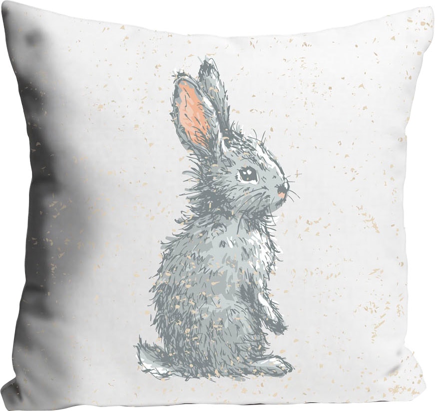 queence Dekokissen »Corinne«, Kissenhülle,Hase,Schnee,Winter,Fröhlich,Weihn günstig online kaufen