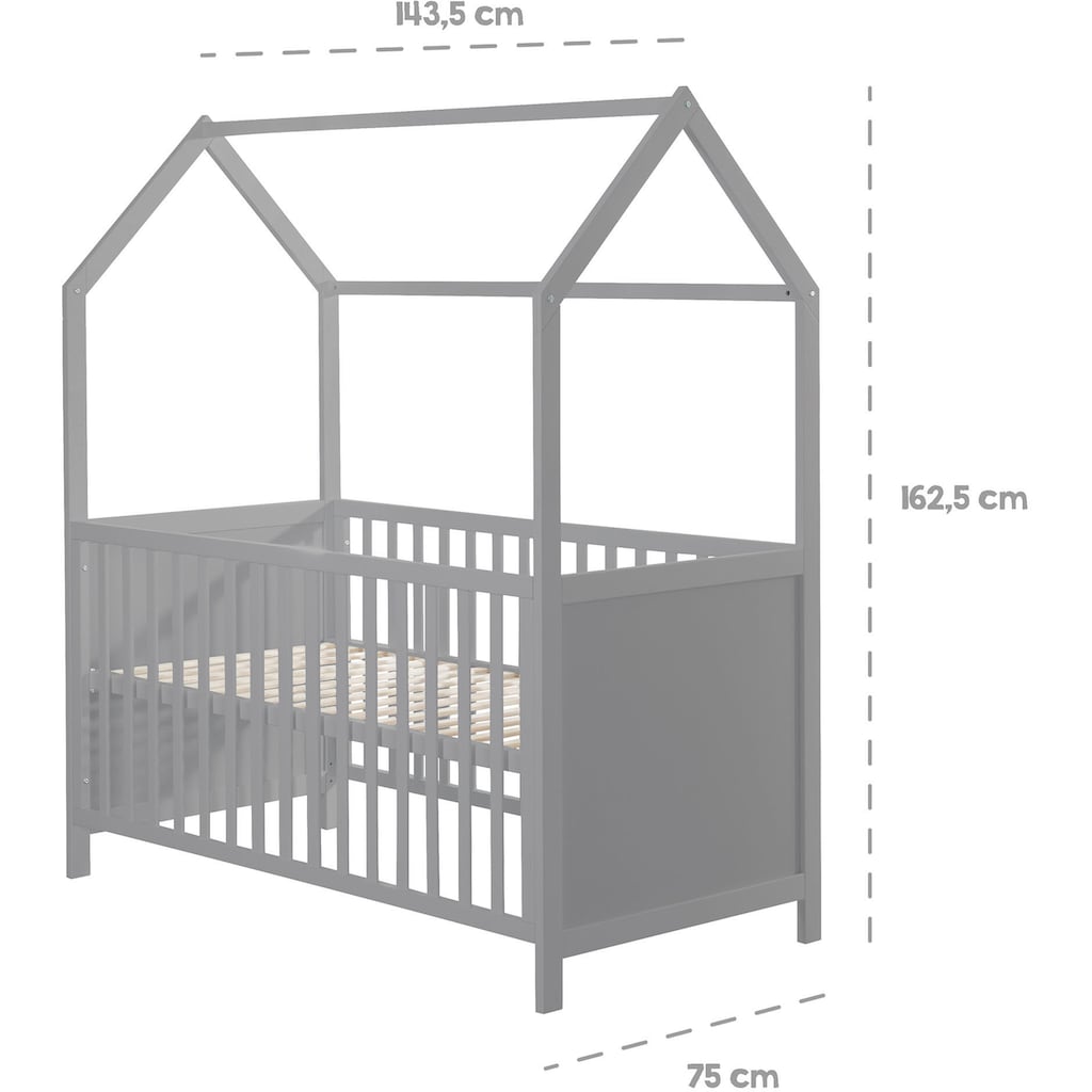 roba® Babybett »Hausbett 70/140, taupe«