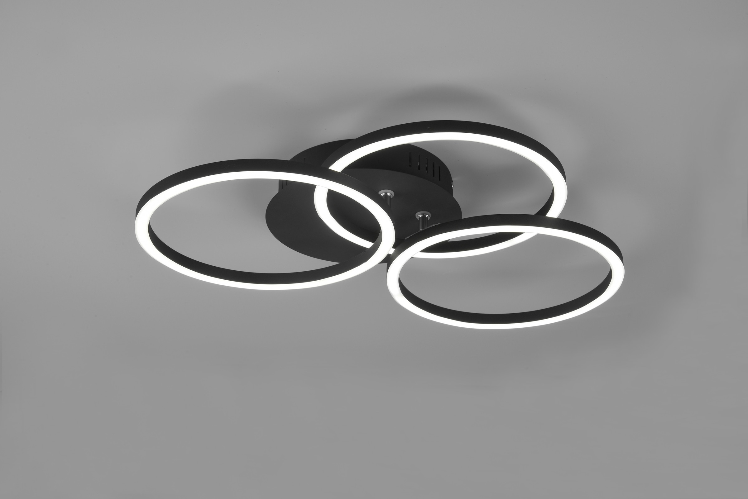 inkl. Ringen 1 Deckenleuchte TRIO / »Circle«, LED Deckenlampe Rechnung Fernbedienung flammig-flammig, kaufen auf schwarz Leuchten mit schwenkbaren matt