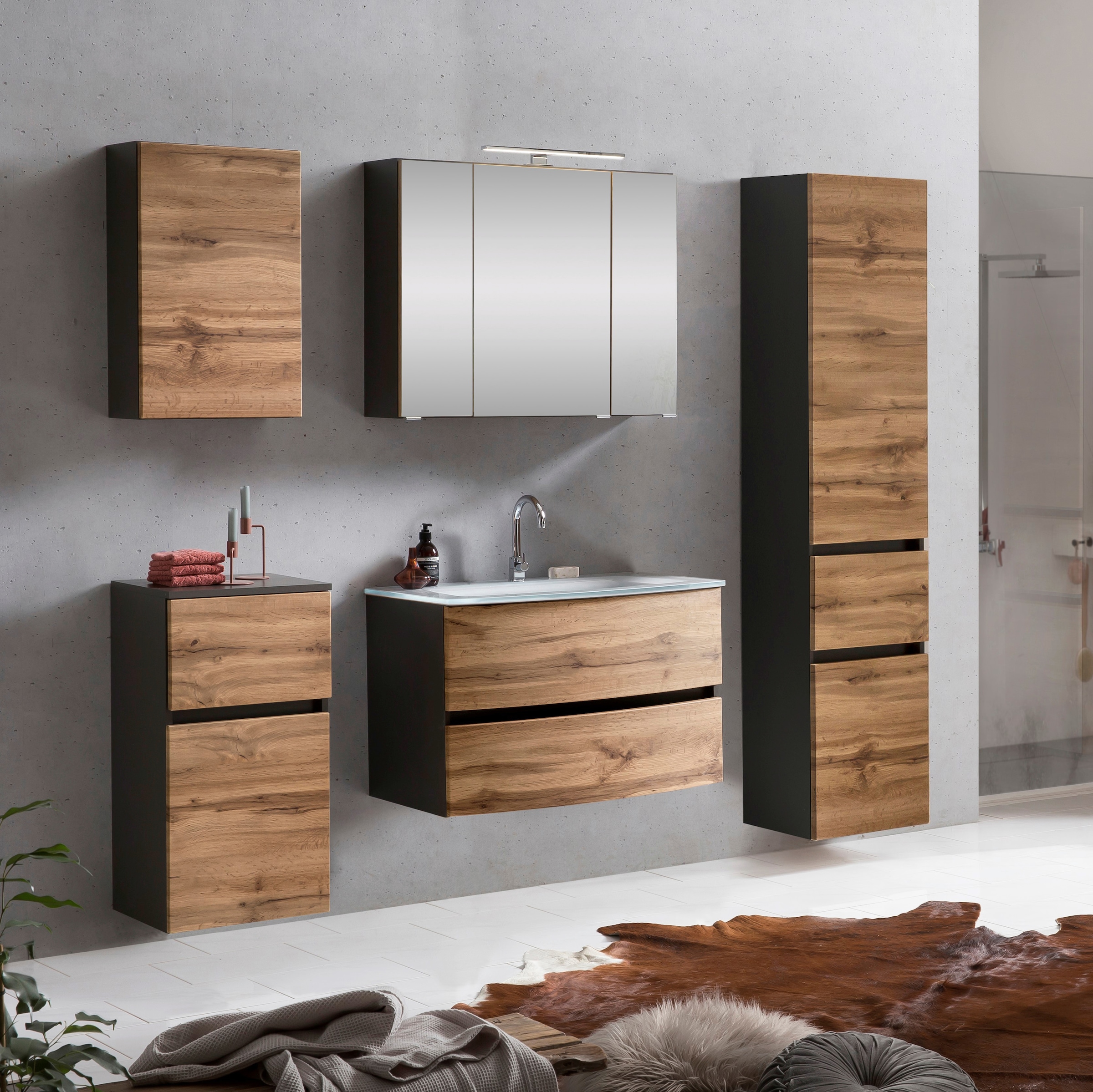 welltime Badezimmer-Set »Kaunas« Set, 5 Stk. tlg. günstig online kaufen