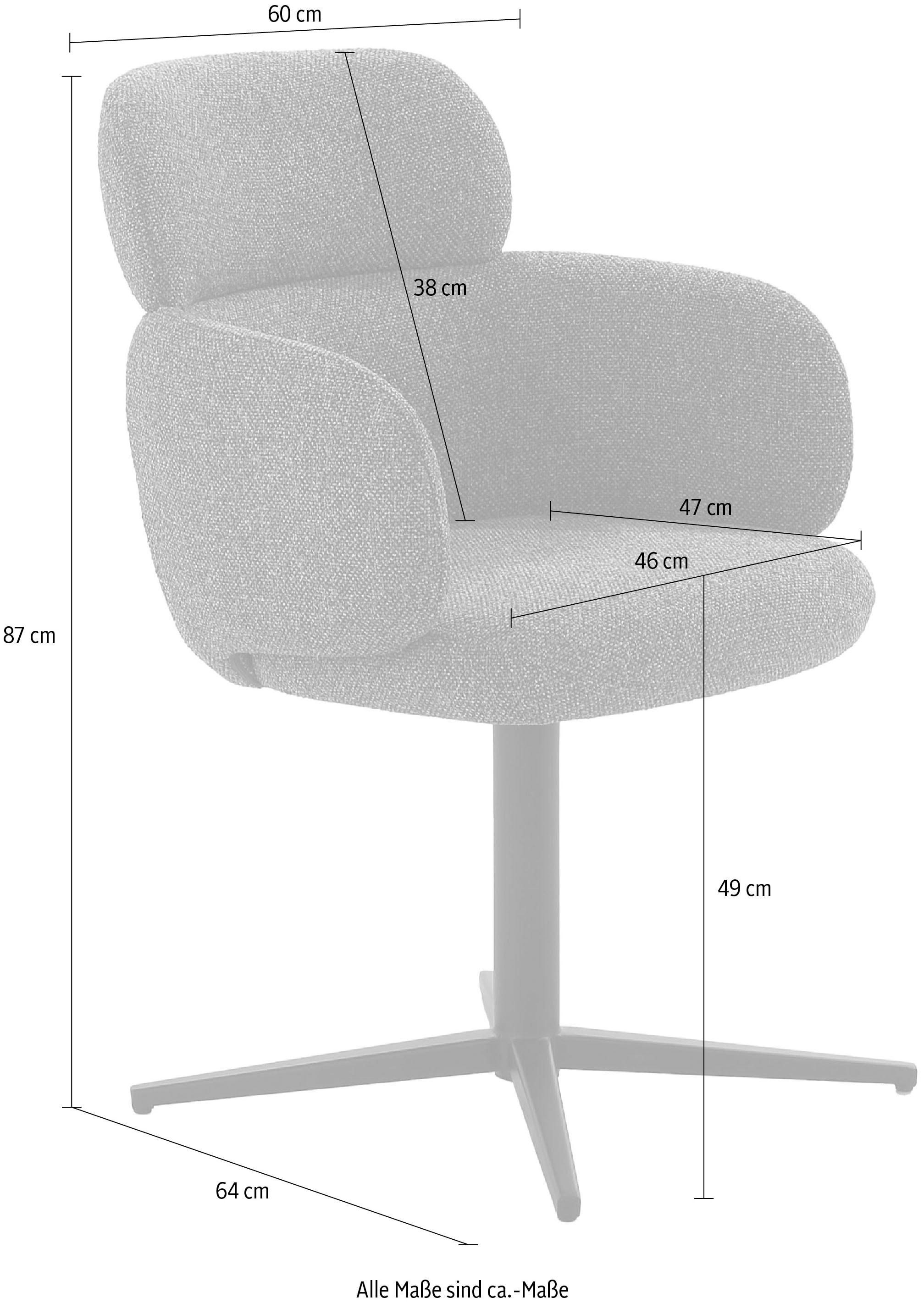 Jockenhöfer Gruppe Esszimmerstuhl »Bunny« () 1 Stk.4-Fuss Stuhl, inklusive Drehfunktion (360°), Webstoff, Sesseloptik