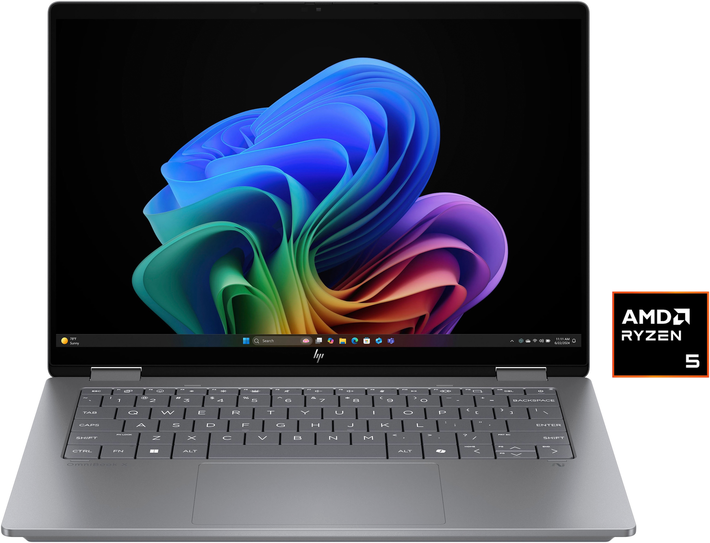 HP Convertible Notebook »OmniBook X Flip 14-fk0252ng«, 35,6 cm, / 14 Zoll, AMD, Ryzen™ AI 5, Radeon, 512 GB SSD