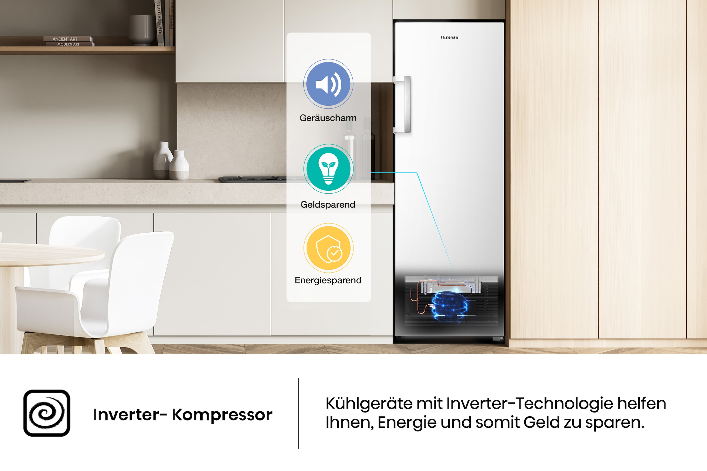 Hisense Kühlschrank »RL415N4AWC«, RL415N4AWC, 172 cm hoch, 59,5 cm breit, Inverter Kompressor