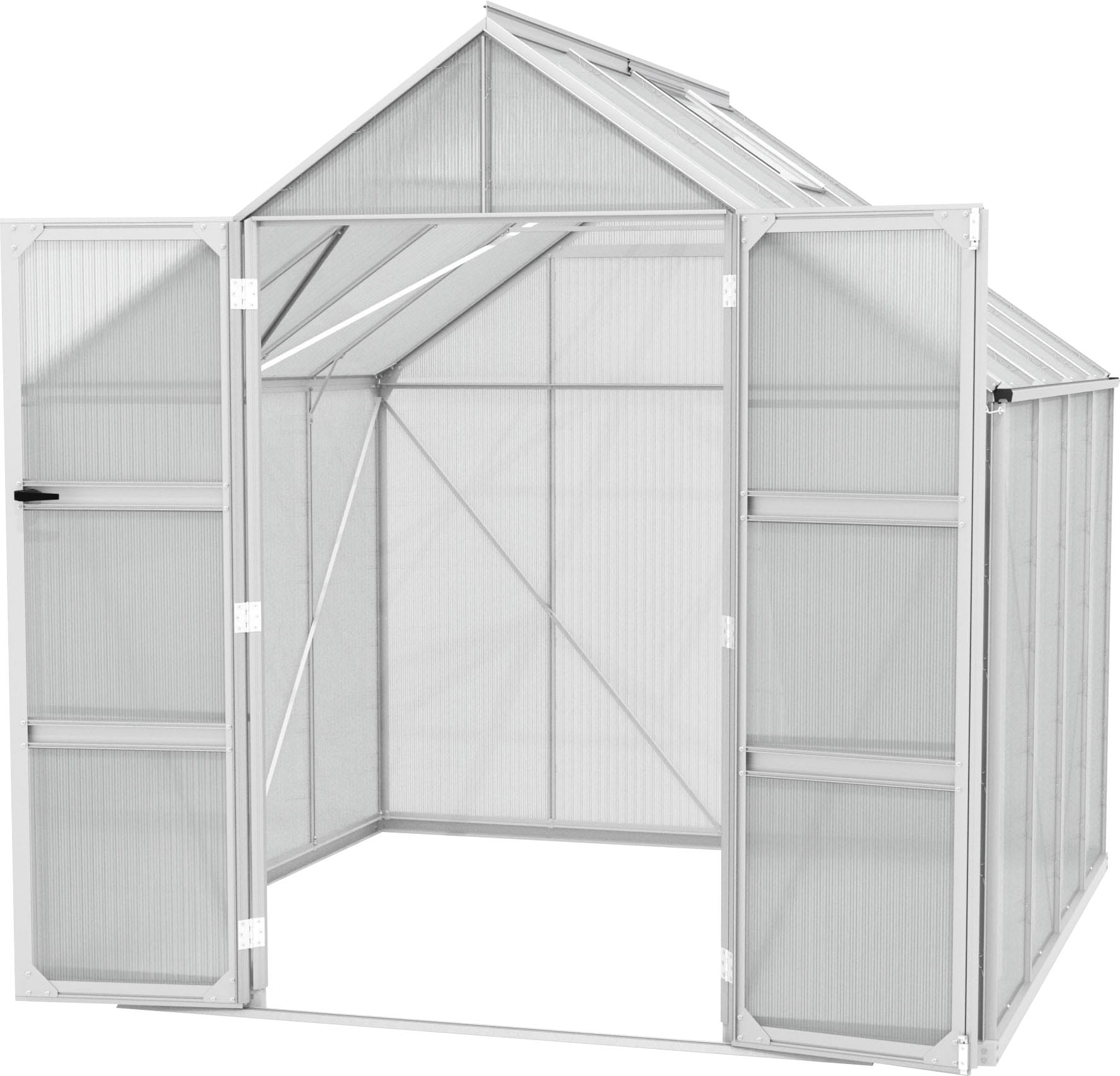 Vitavia Gewächshaus »Domus 6700«, mit Doppelschwingtüren und bodentiefer Türschwelle, 4 mm Hohlkammer