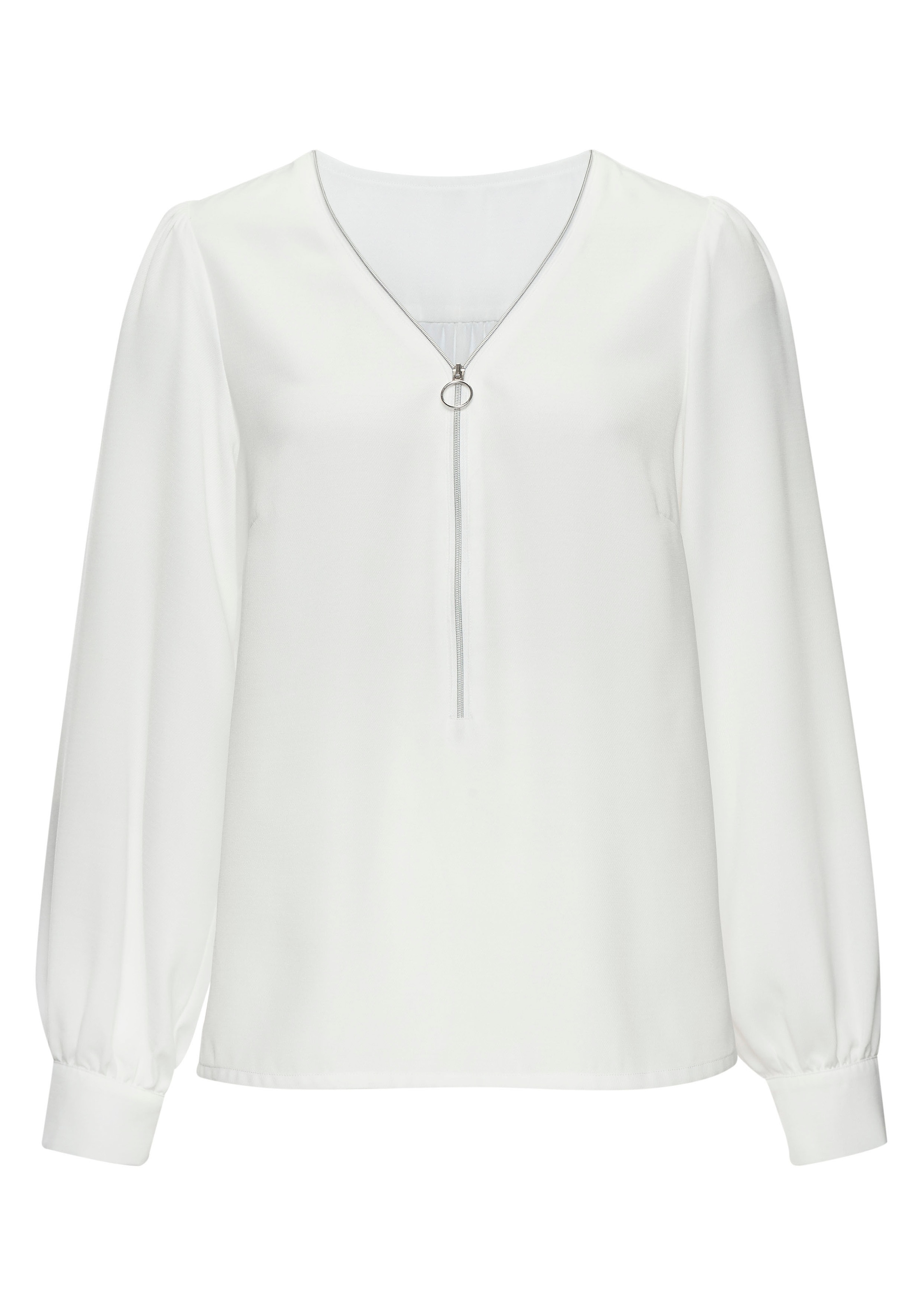 LASCANA Langarmbluse, mit Reißverschlussdetail, elegante Damenbluse