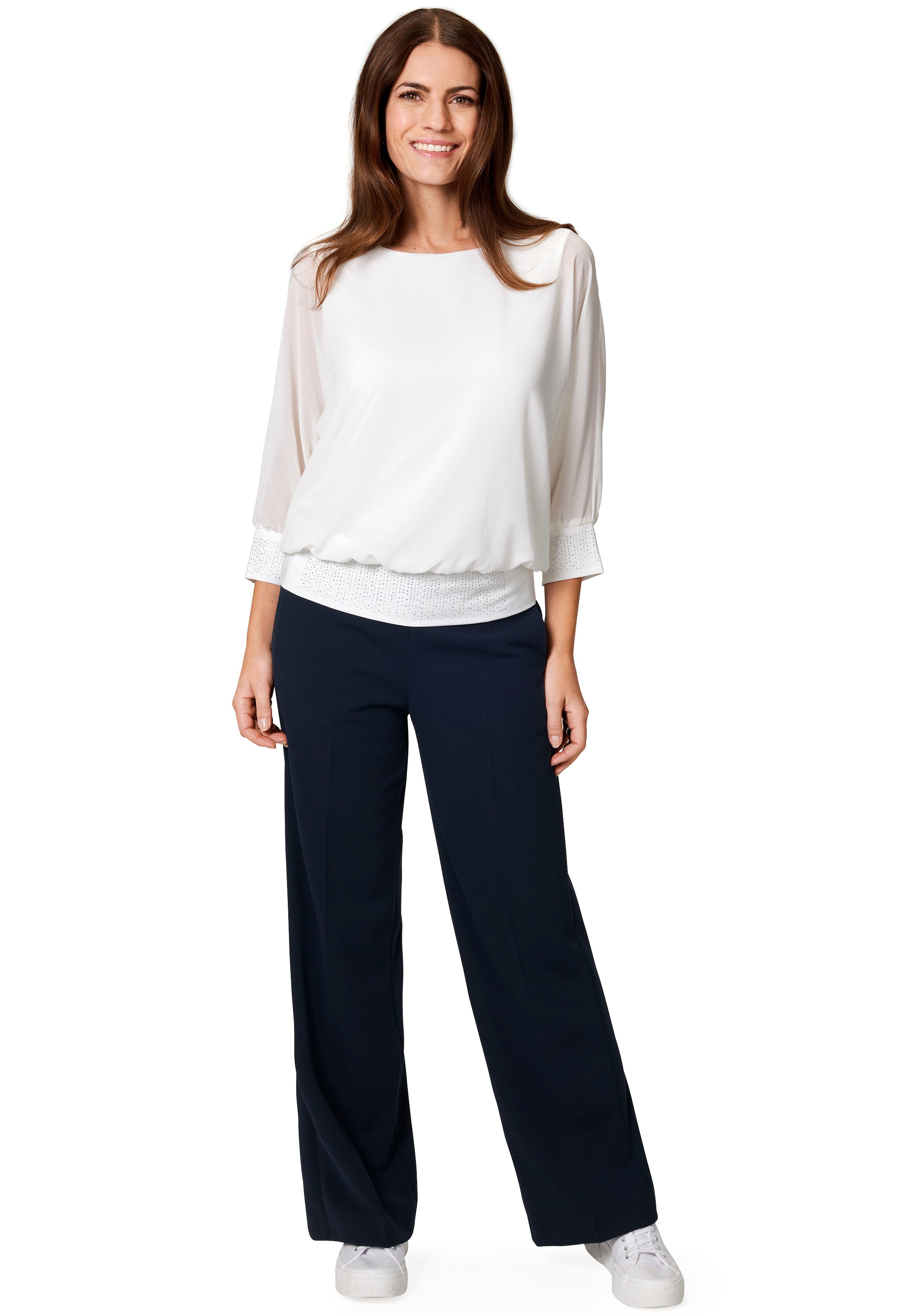 HERMANN LANGE Collection Langarmshirt »Hermann Select!«, 3/4-Arm, mit Glitzersteinen auf dem Bündchen