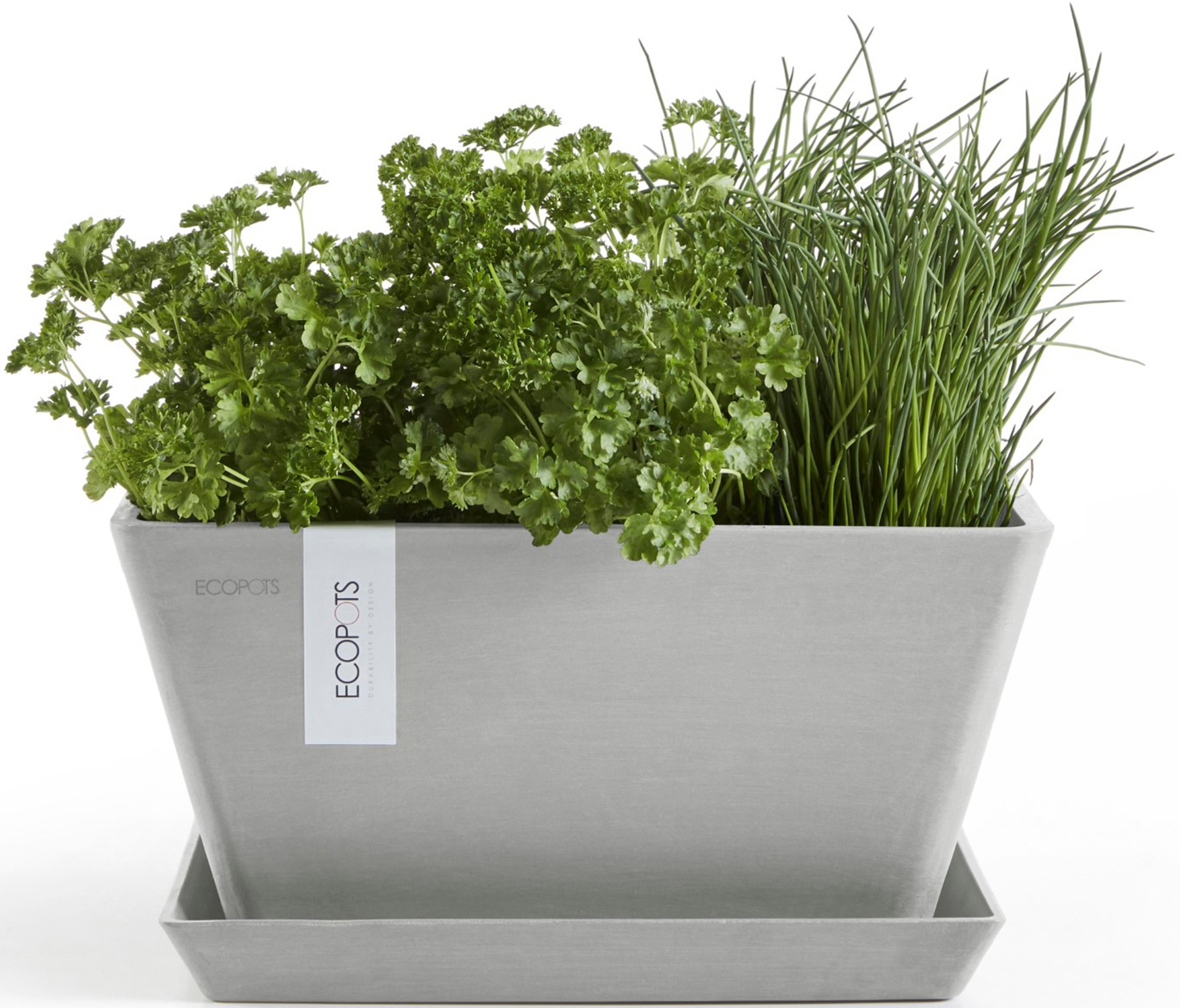 ECOPOTS Blumentopf »Berlin 40 Weißgrau«, für innen und außen: frostsicher, bruchsicher und lichtbeständig