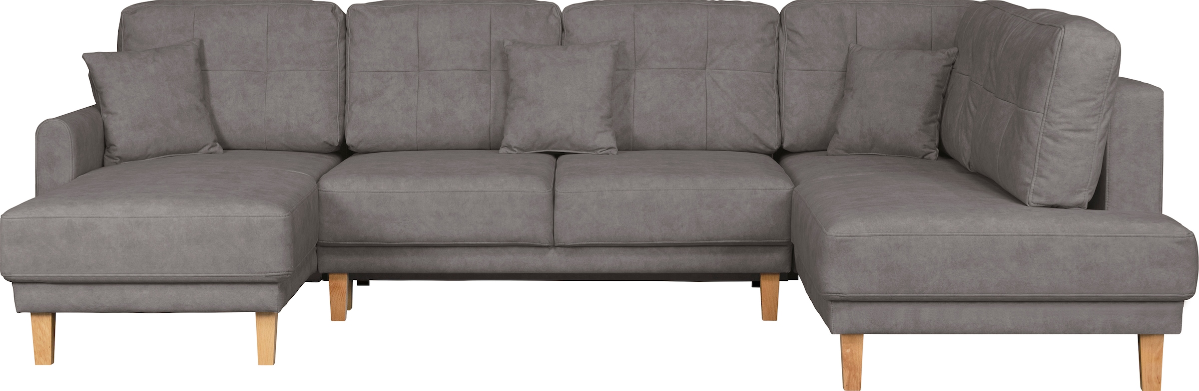 Home affaire Wohnlandschaft »TRIPLO U-Form wahlweise mit Schlaffunktion, B/T/H: 310/192/90 cm«, Schlafsofa, auch mit Bettkasten, Steppung im Rückenkissen