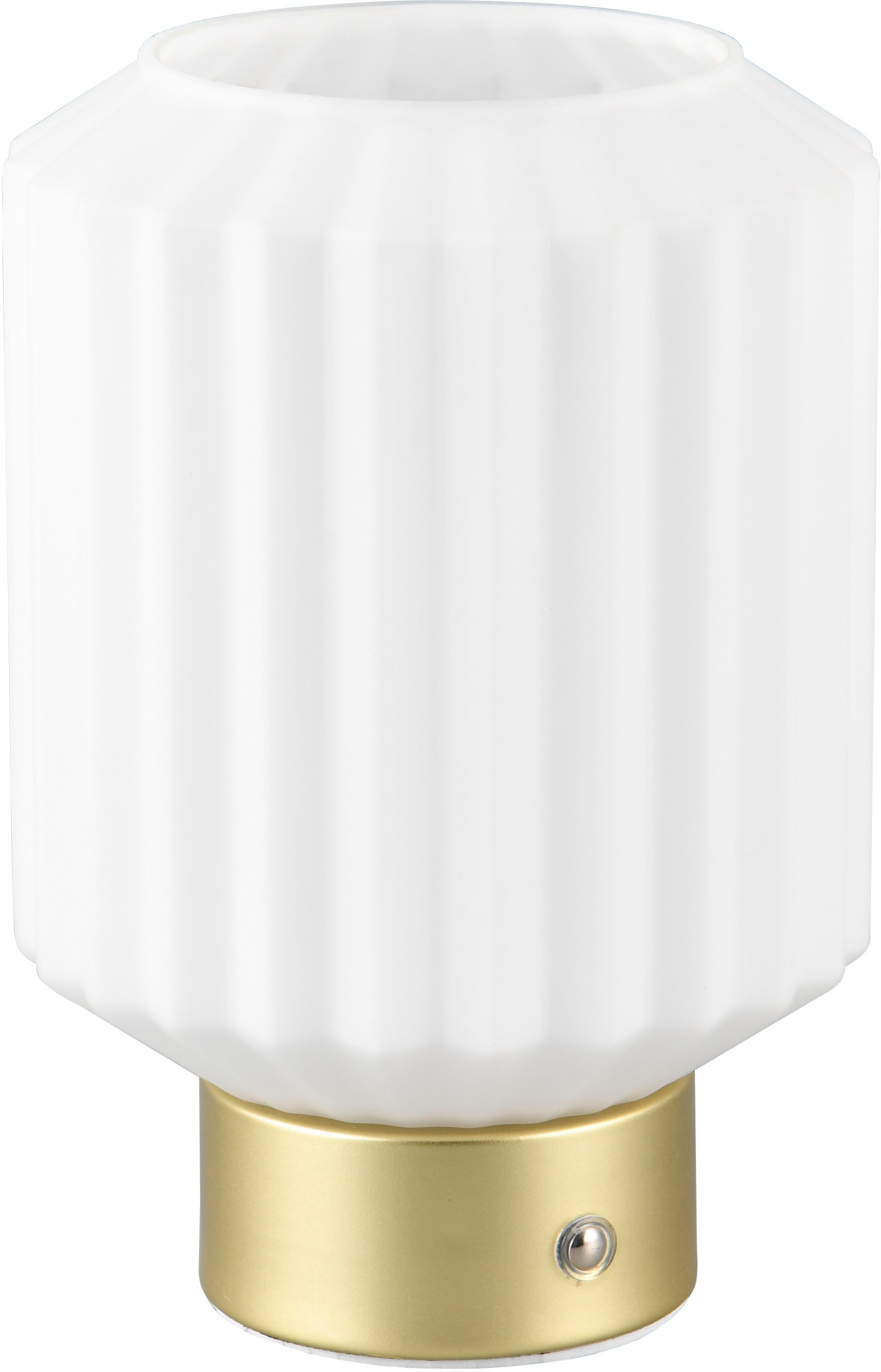 REALITY Leuchten LED Tischleuchte »LORD«, 1 flammig, Leuchtmittel LED-Board | LED fest integriert, kabellose Akku Tischlampe, Glasschirm, USB-C Ladekabel, Touchdimmer