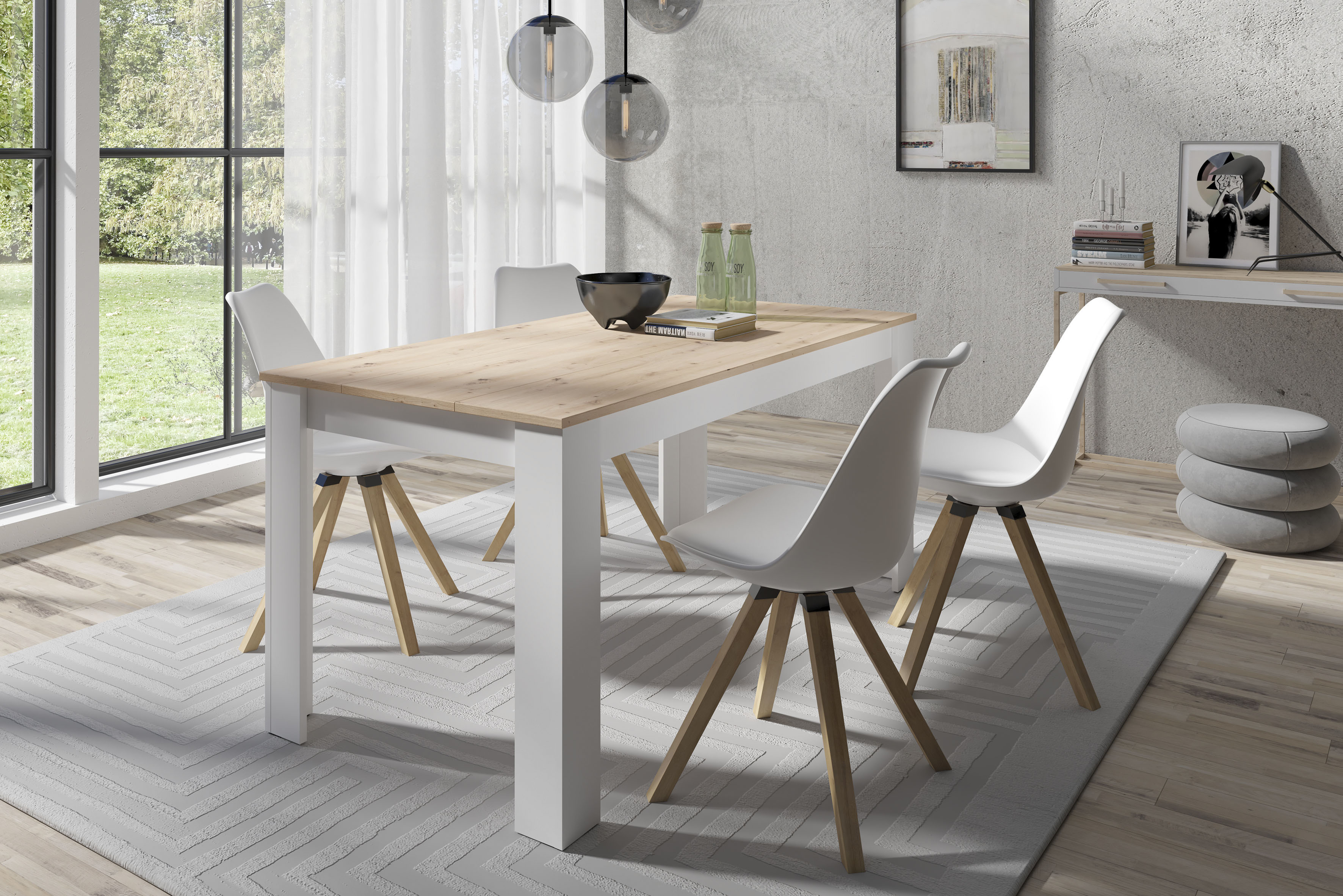 byLIVING Essgruppe »Kira« Set, 5 Stk. tlg. modernes Set mit 4 Stühlen in me günstig online kaufen