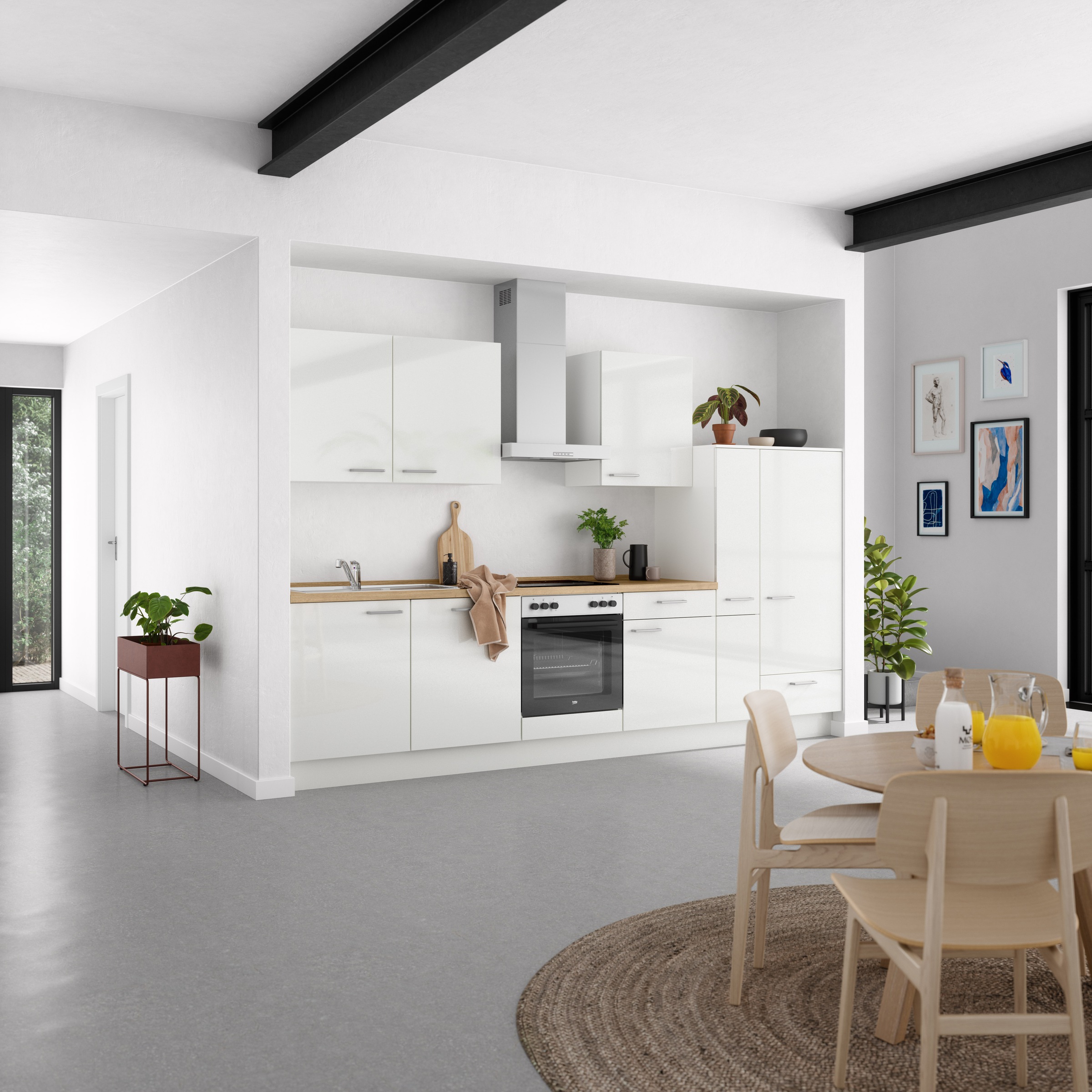 nobilia® Küchenzeile »"Flash I"«, vormontiert, Ausrichtung wählbar, Breite 330 cm, wahlw. mit E-Geräten