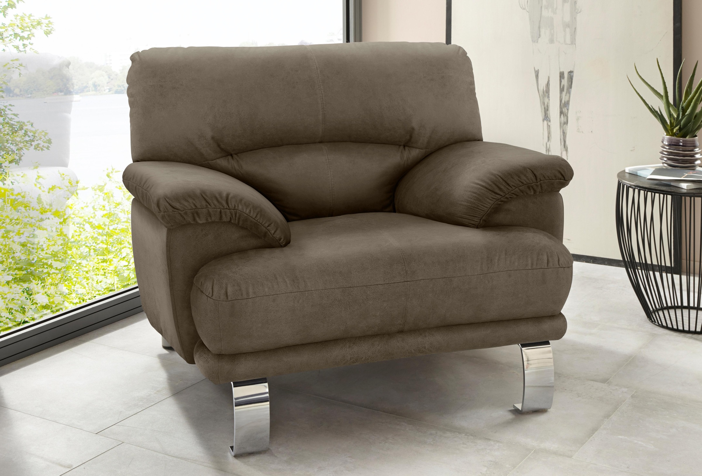 TRENDMANUFAKTUR Sessel »Cecilia II, Loungesessel in italienischem Design«, günstig online kaufen