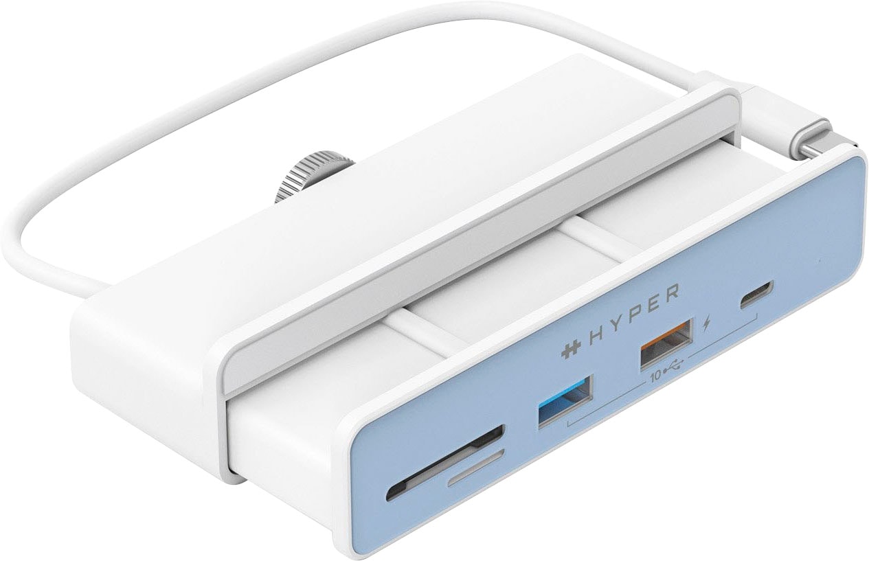 Hyper Adapter »6-in-1 USB-C hub for iMac 24''«, USB-C zu USB-C-HDMI-USB Typ A-SD-Card-MicroSD-Card