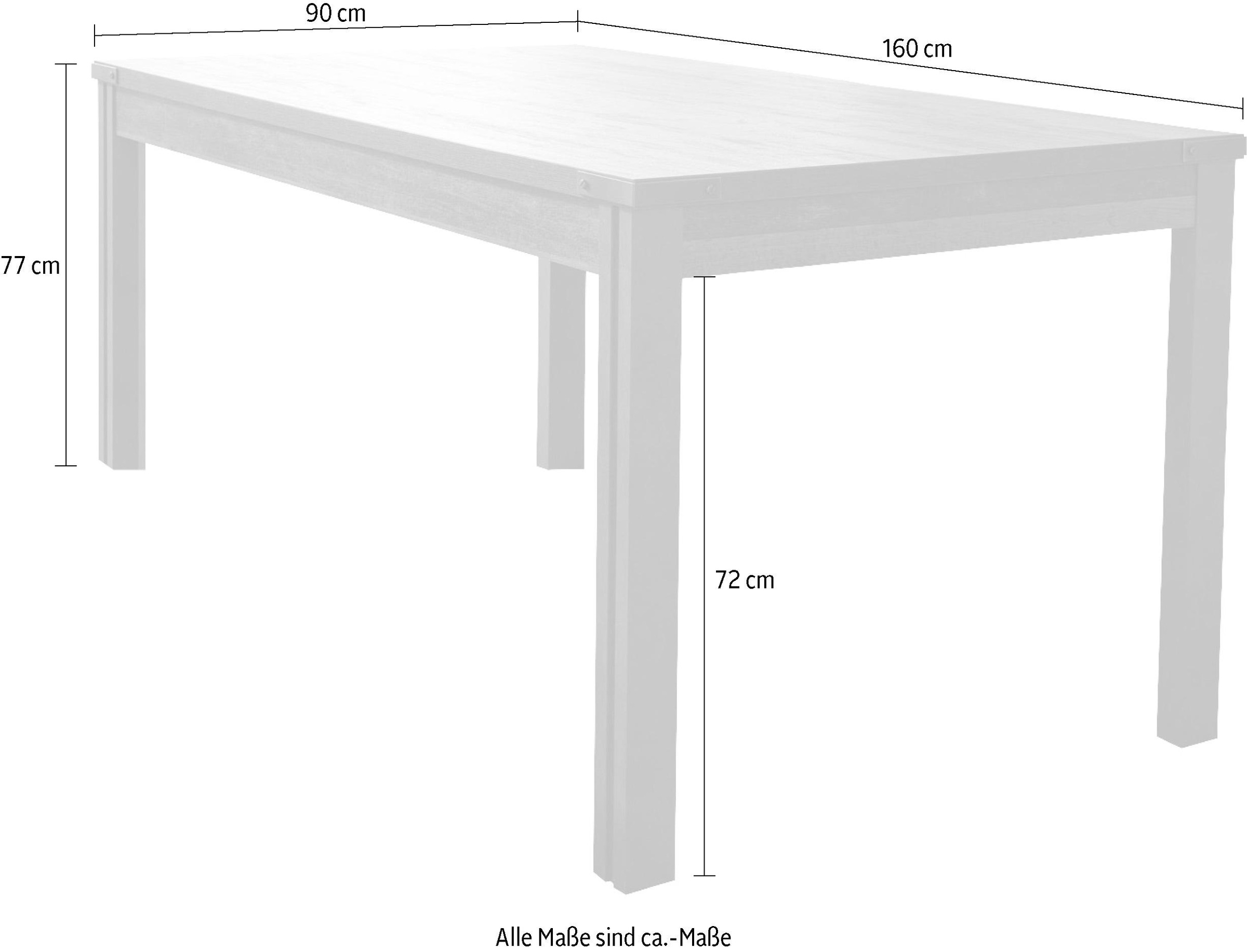 Home affaire Esstisch »Bristol«, Esszimmertisch im Industrial Style - Maße (B/T/H) 160/90/77 cm