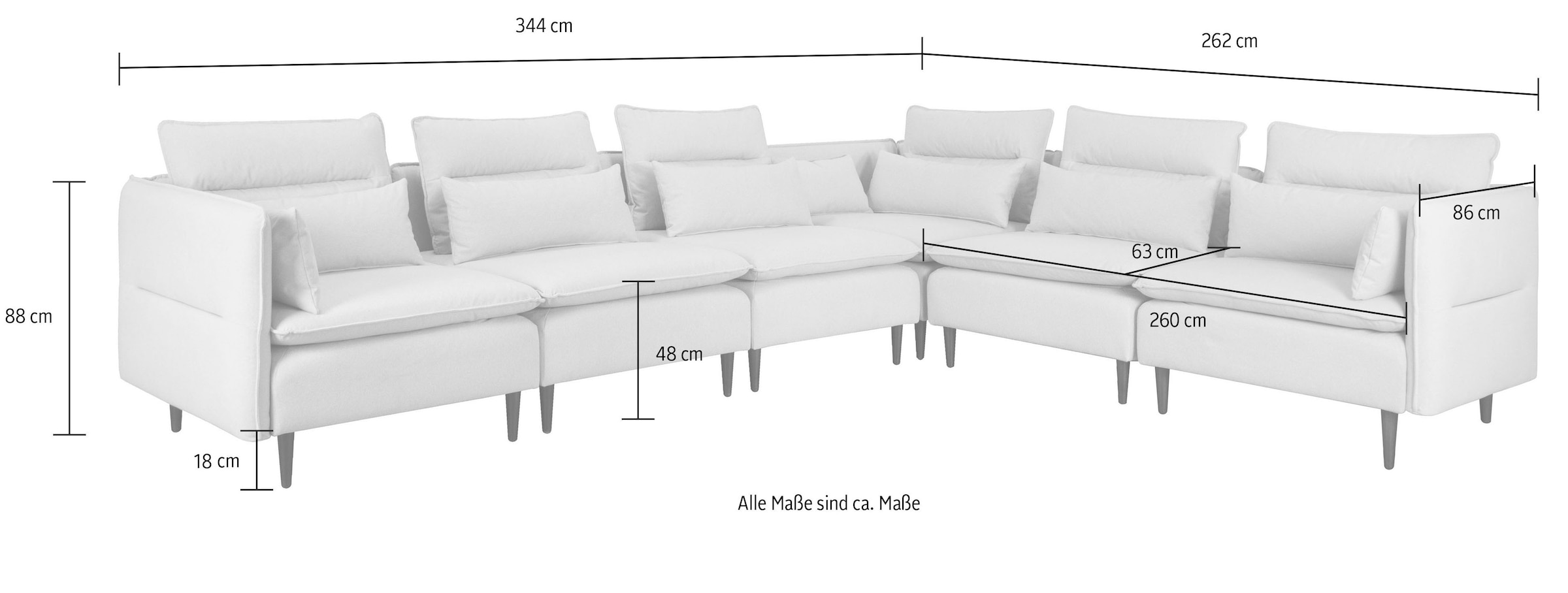 andas Ecksofa »ALVIK L-Form«, zusammengesetzt aus Modulen, erweiterbar mit Modulen der Serie