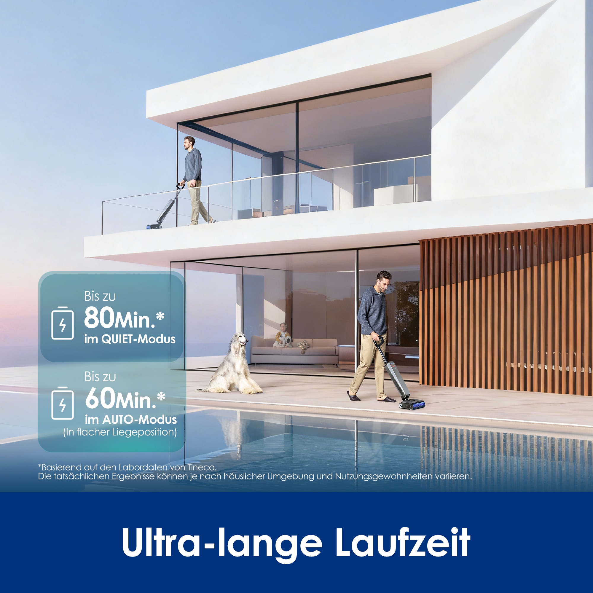 Tineco Nass-Trocken-Sauger »FLOOR ONE S9 Scientist Complete, mit Wasserstrahl und Gummiabzieher« bis zu 80min Akkulaufzeit, 85° Grad Trocknung, Selbstantrieb