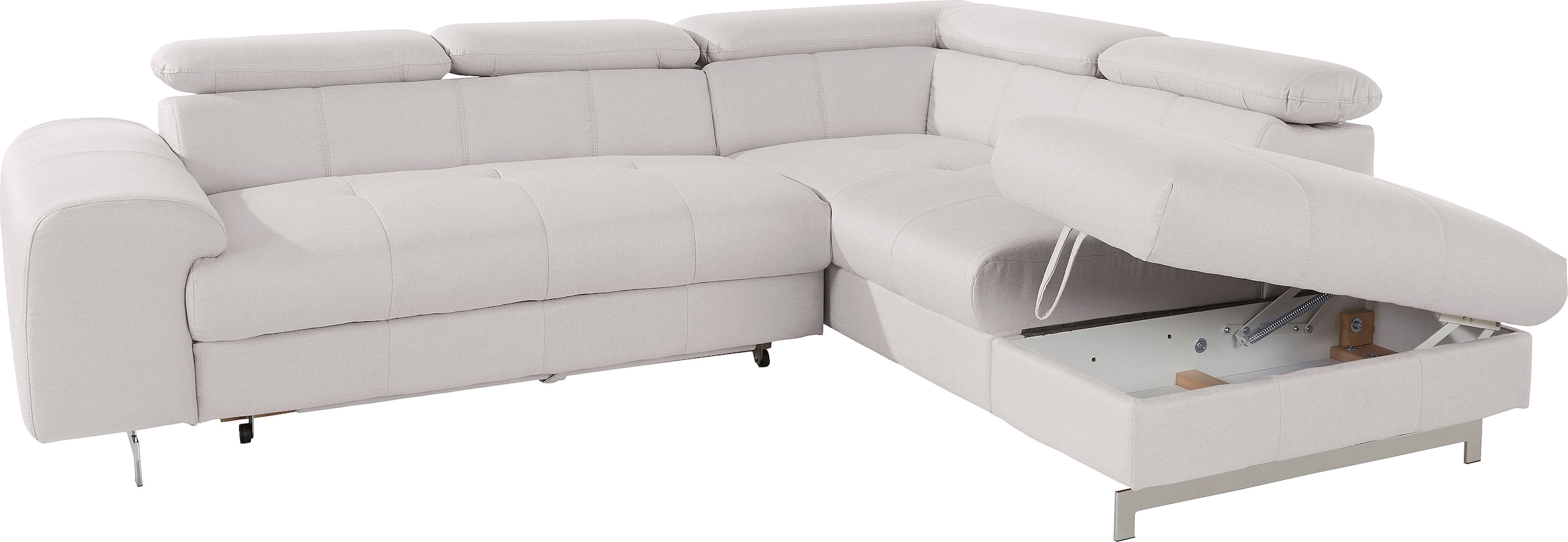 COTTA Polstergarnitur »Chef L-Form«, (Set, 2 tlg.), Set bestehend aus: Ecksofa mit Kopfteilverstellung & Hocker
