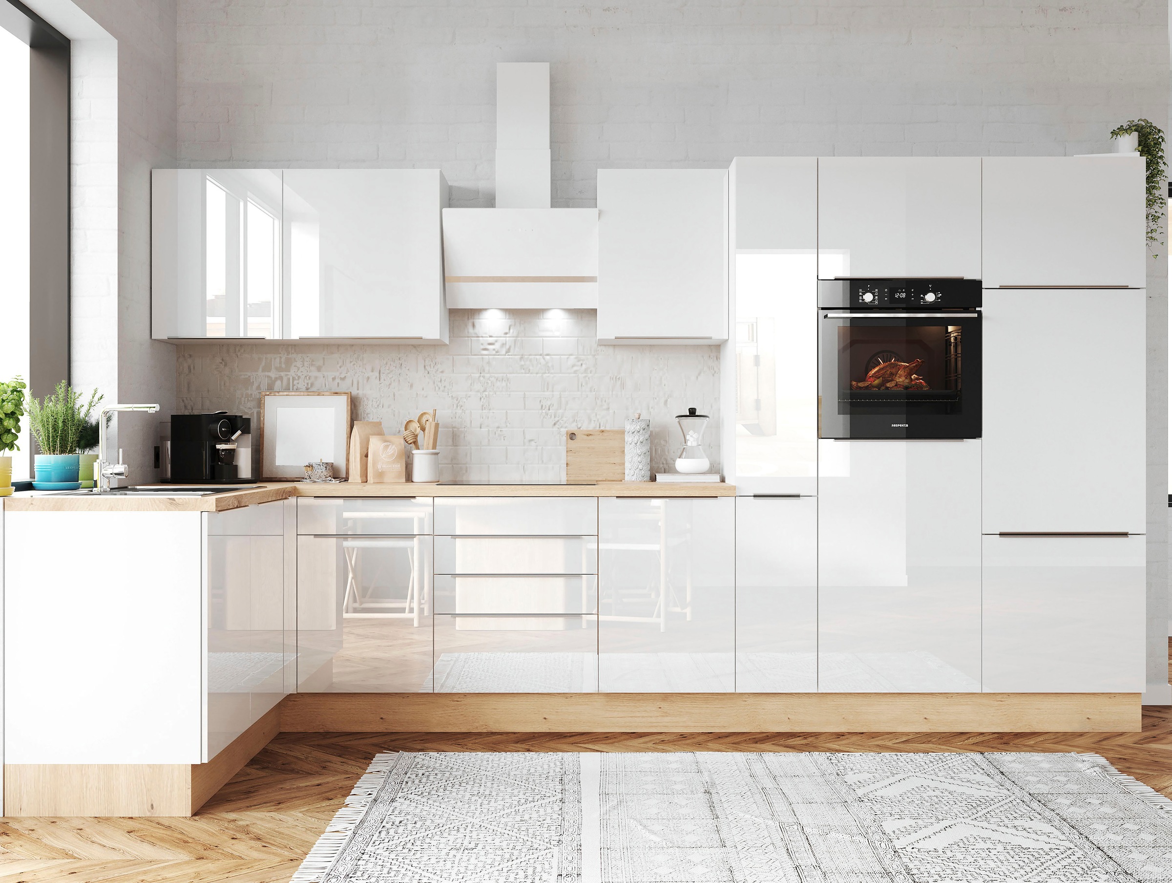 RESPEKTA Küchenzeile »Safado aus der Serie Marleen« Breite 370 cm, mit Soft günstig online kaufen