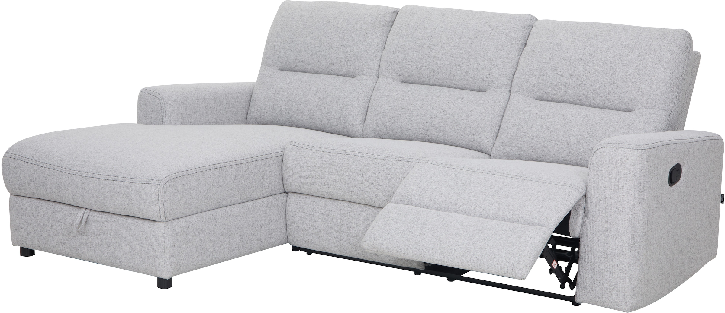 Home affaire Ecksofa »VENOIR, L-Form, 250 cm, manuelle u. elektrische Funktion (m. USB A/C)«, Stauraum unter der Recamiere, 2. Staufach, Federkern
