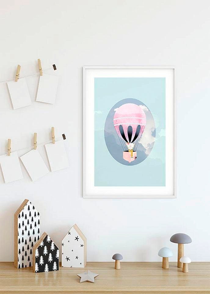 Komar Bild »Happy Balloon Green«, Figuren, (1 St.), Wandbild zur Dekoration - ohne Rahmen