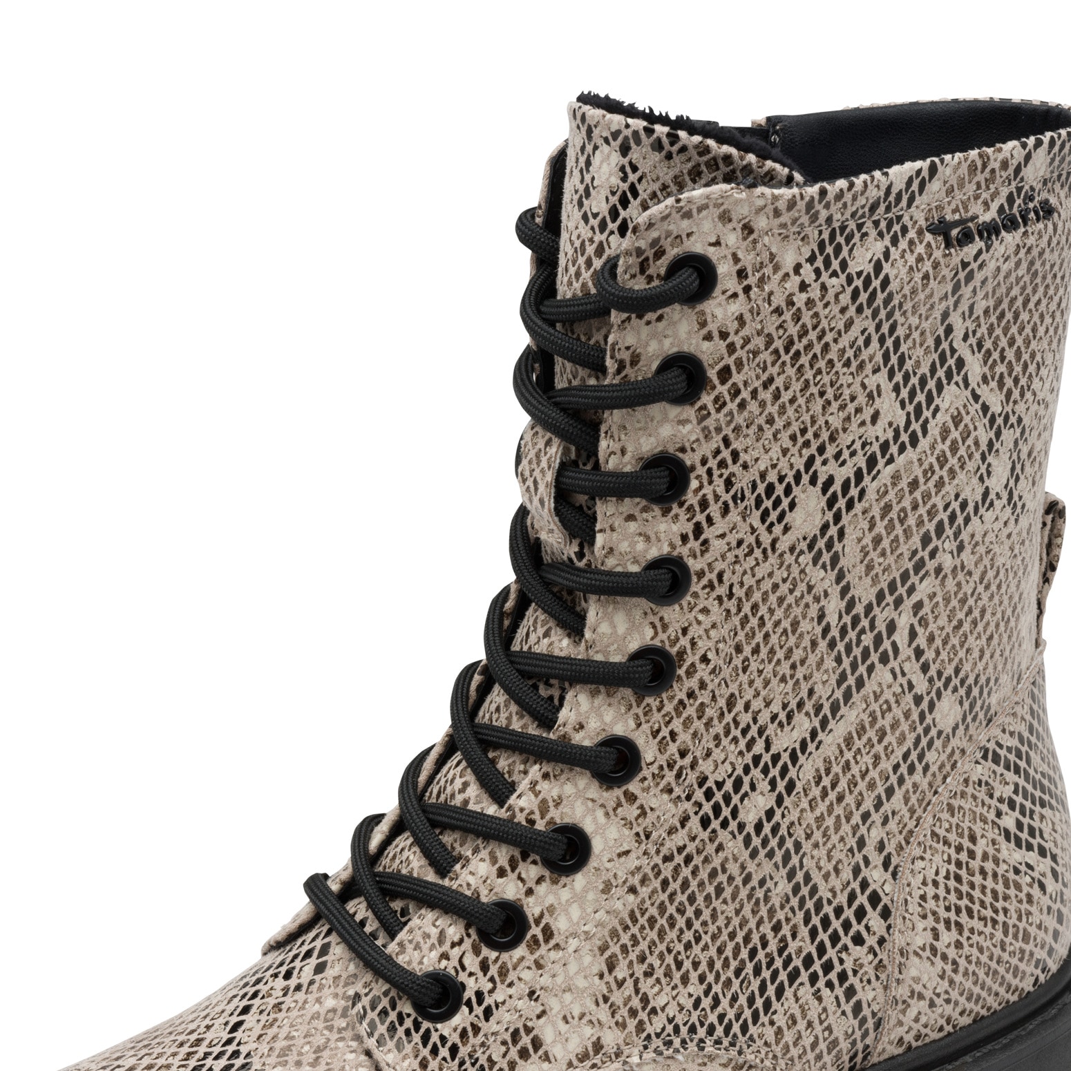 Tamaris Schnürstiefelette, Blockabsatz, Schnürboots mit trendiger Prägung