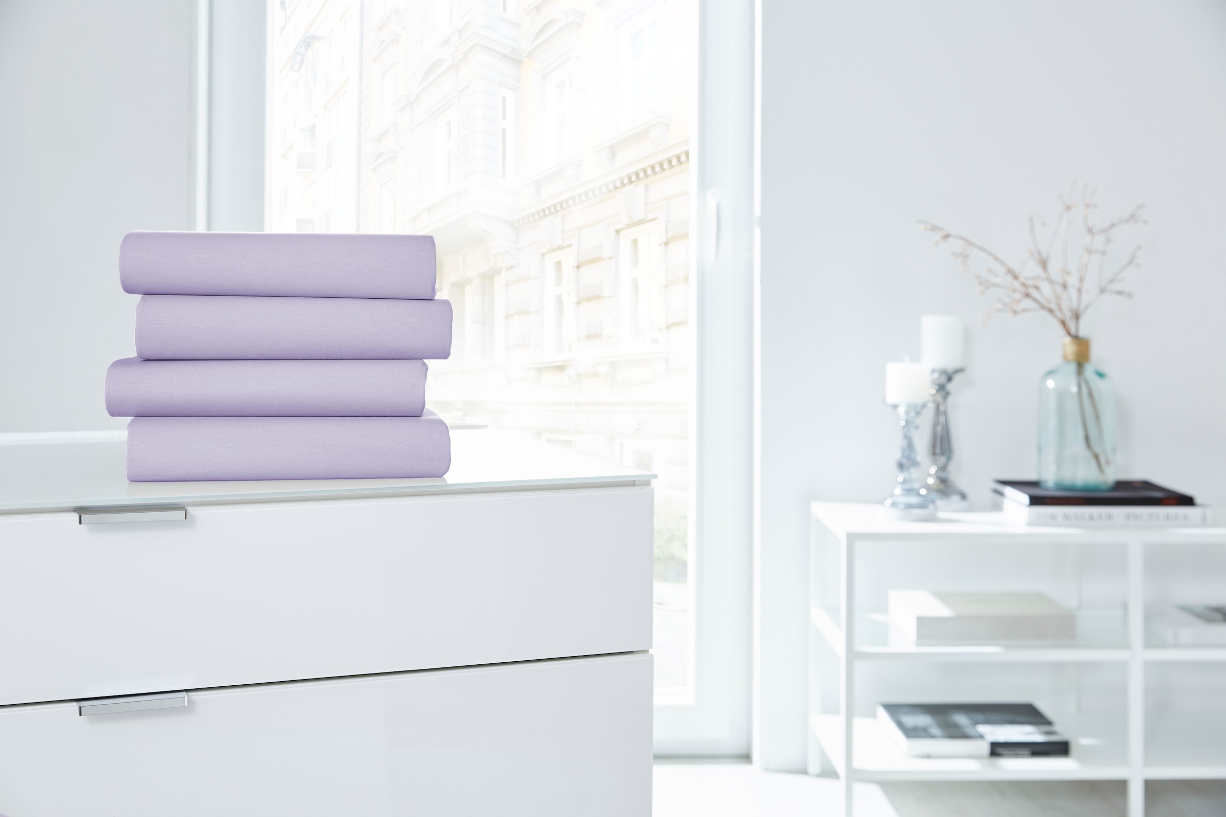 Primera Spannbettlaken »Elasthan-Feinjersey«, PREMIUM, aus 95% gekämmter Baumwolle und 5% Elasthan, bis 28 cm Höhe