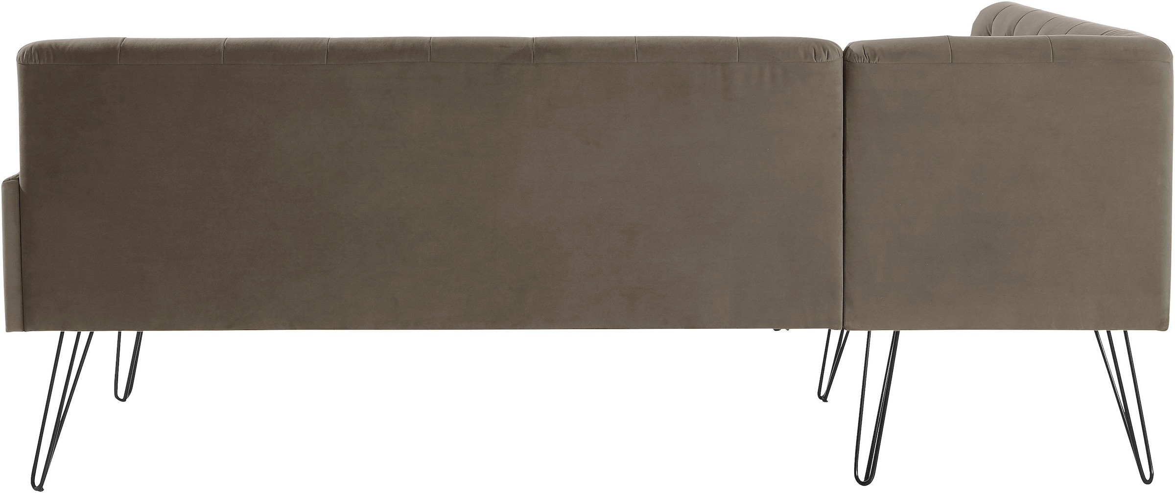 exxpo - sofa fashion Eckbank »Doppio, Chesterfield Optik, komfortabel und bequem, hohe Designfüße«, Frei im Raum stellbar