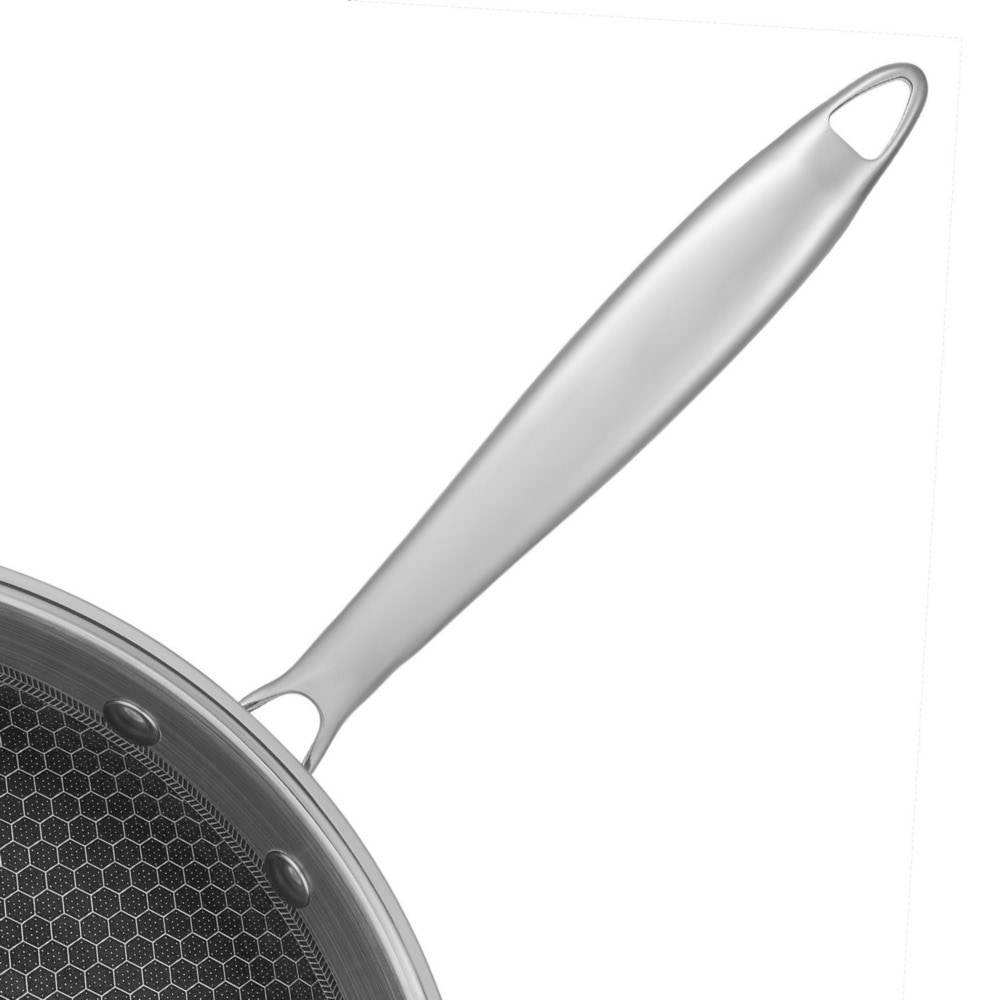 RESTO Kitchenware Wok »Achird tiefe Pfanne aus Tri-Ply (Edelstahl + Aluminium + Edelstahl)«, Edelstahl 18/10, (1 tlg.), Energieeinsparung 25% durch die dreilagige Basis, ofenfest