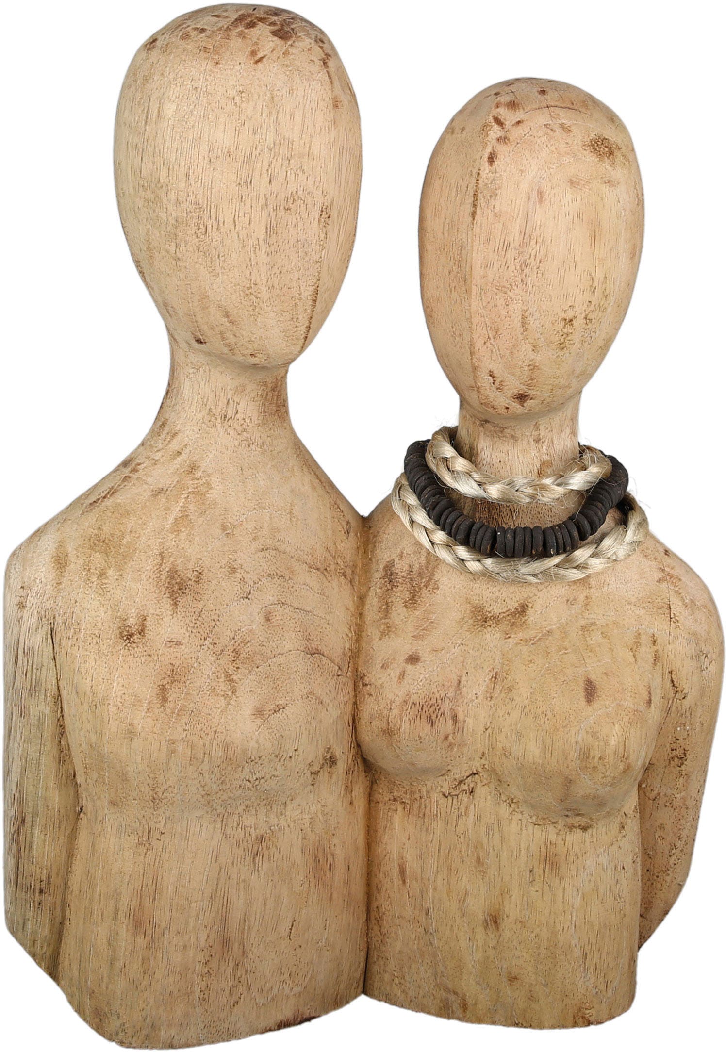 Casablanca by Gilde Dekofigur »Skulptur Pair, natur«, Dekoobjekt, aus Holz, günstig online kaufen