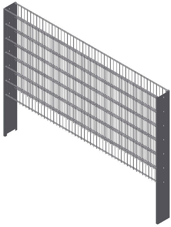 KRAUS Gabionenzaun »Gabione-200«, anthrazit, 163 cm hoch, 2 Elemente für 2 m, 2 Pfosten 220 cm
