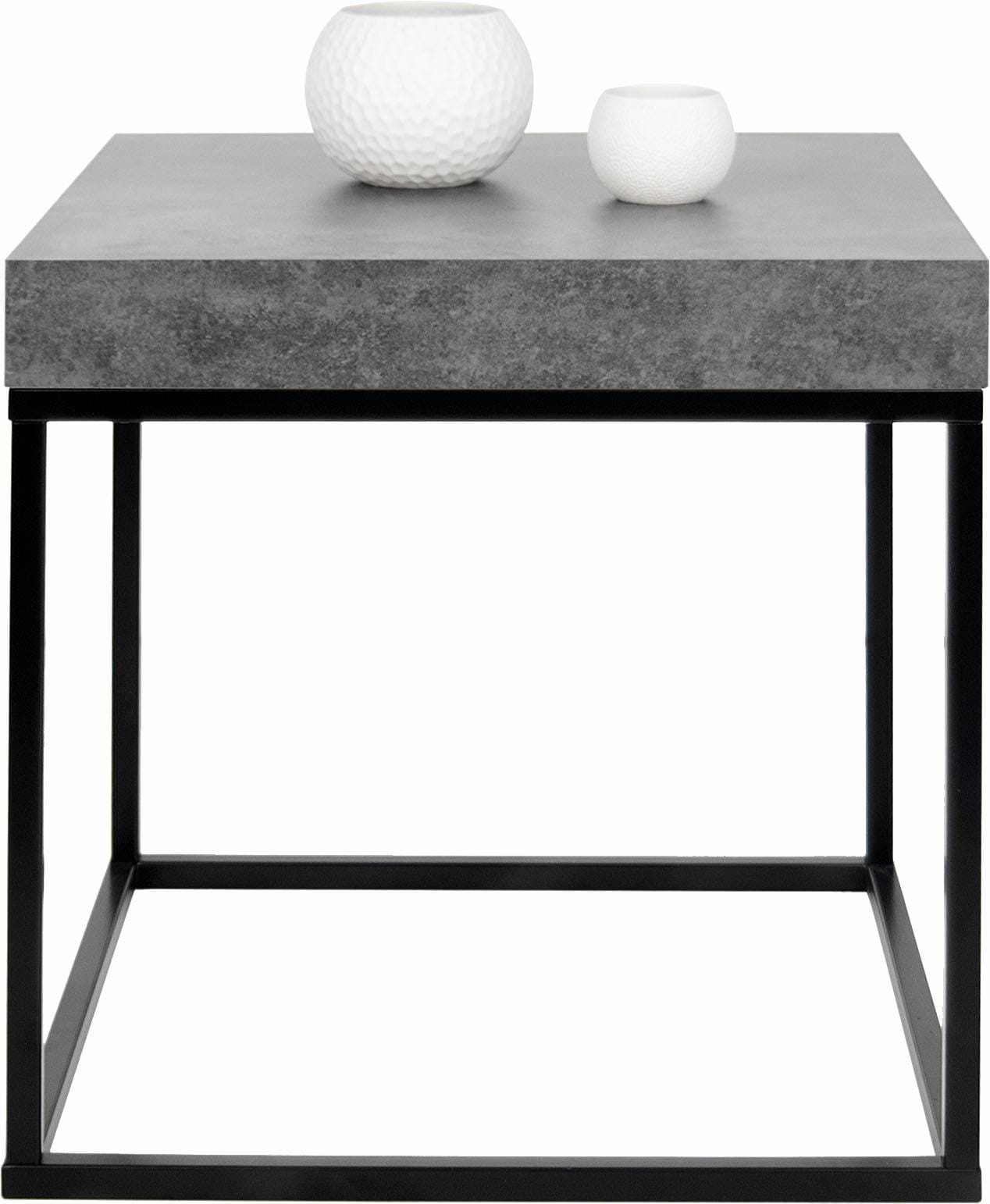 TemaHome Couchtisch »Petra«, mit einer Tischplatte in Beton-Optik und einem schwarzen Beingestell