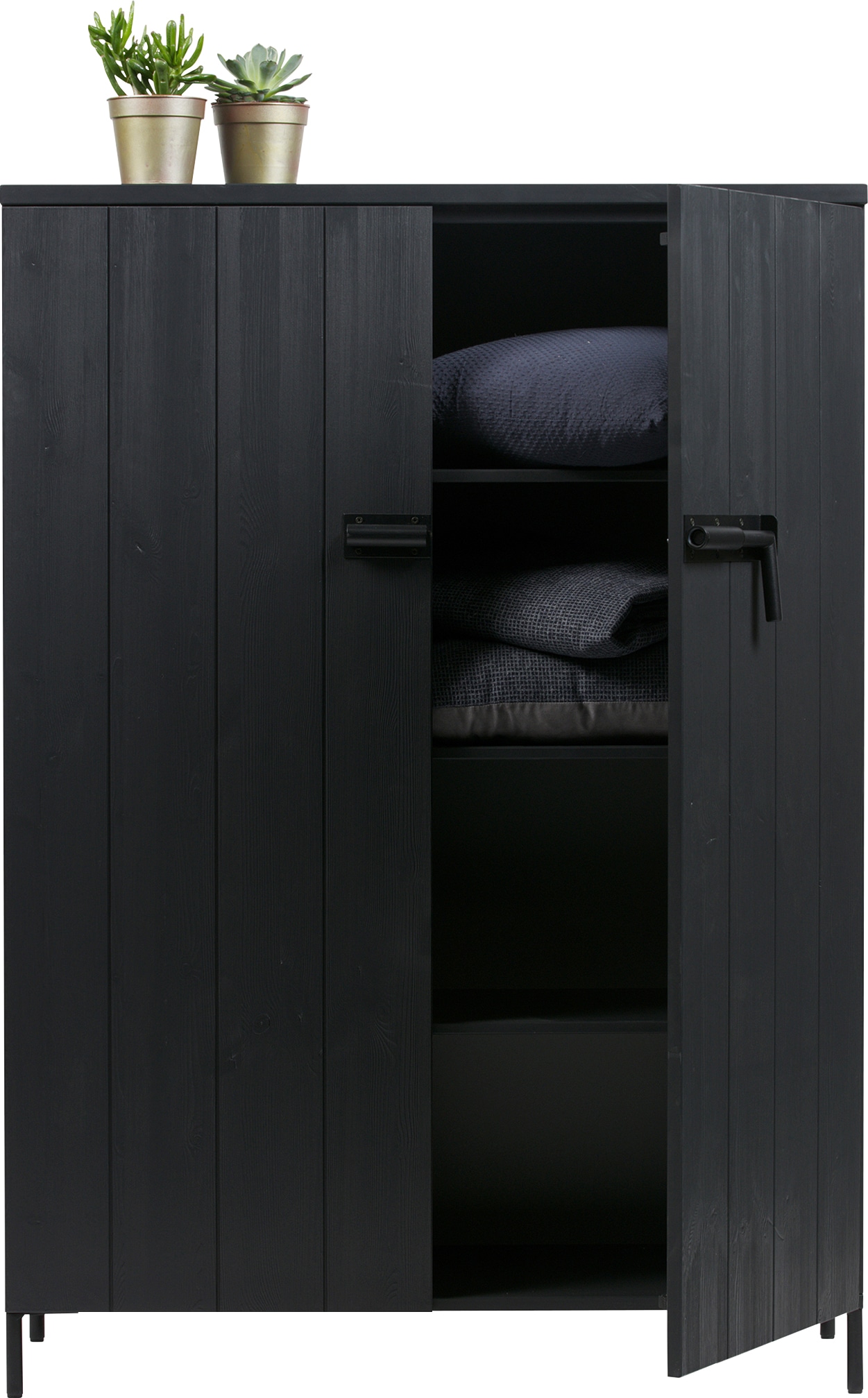 WOOOD Highboard »Bruut Midischrank, Hochkommode«, aus massive Kiefer, H 141 cm x B 100 cm