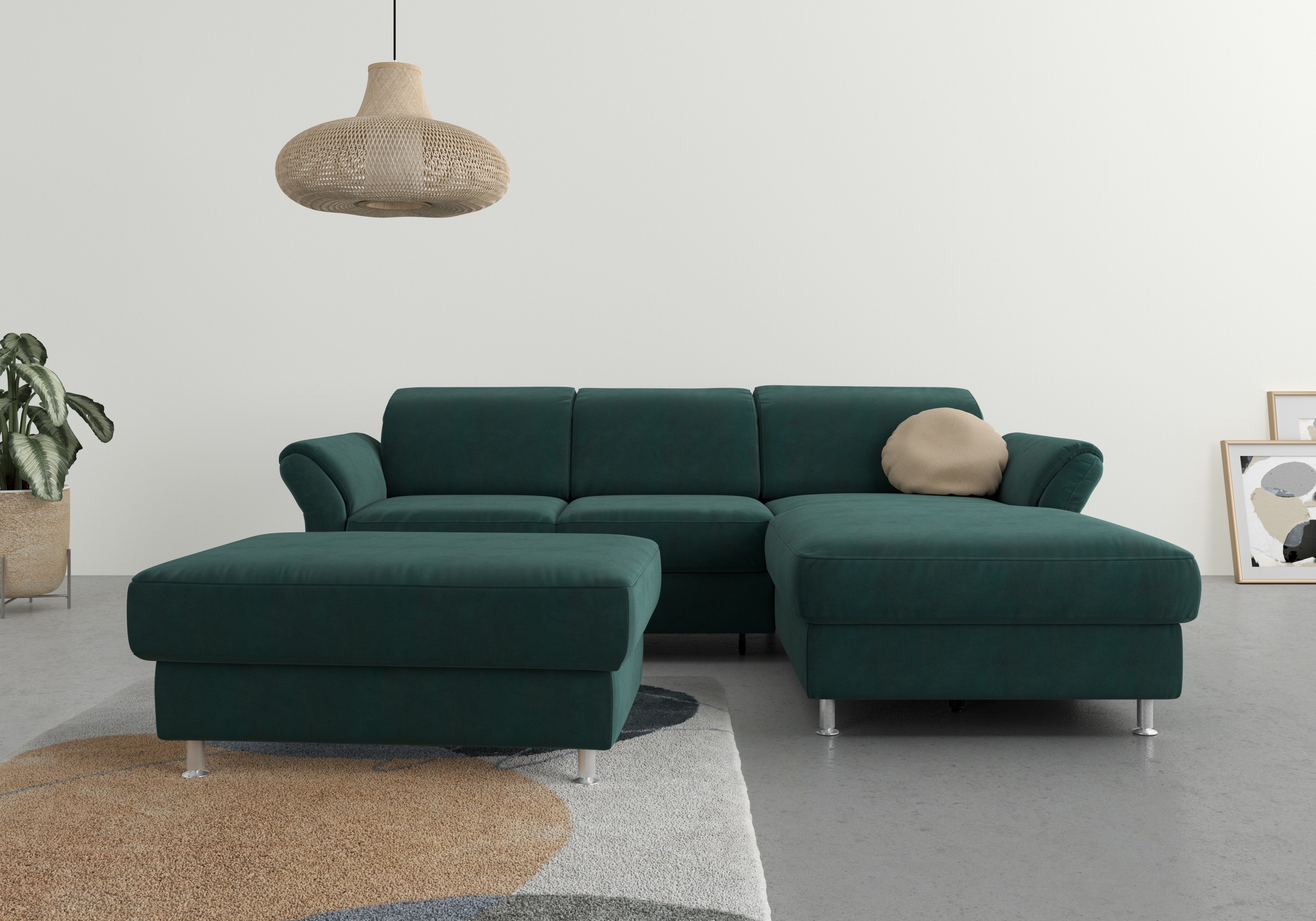 sit&more Ecksofa »Apulia L-Form« wahlweise Bettfunktion, Bettkasten und Kop günstig online kaufen